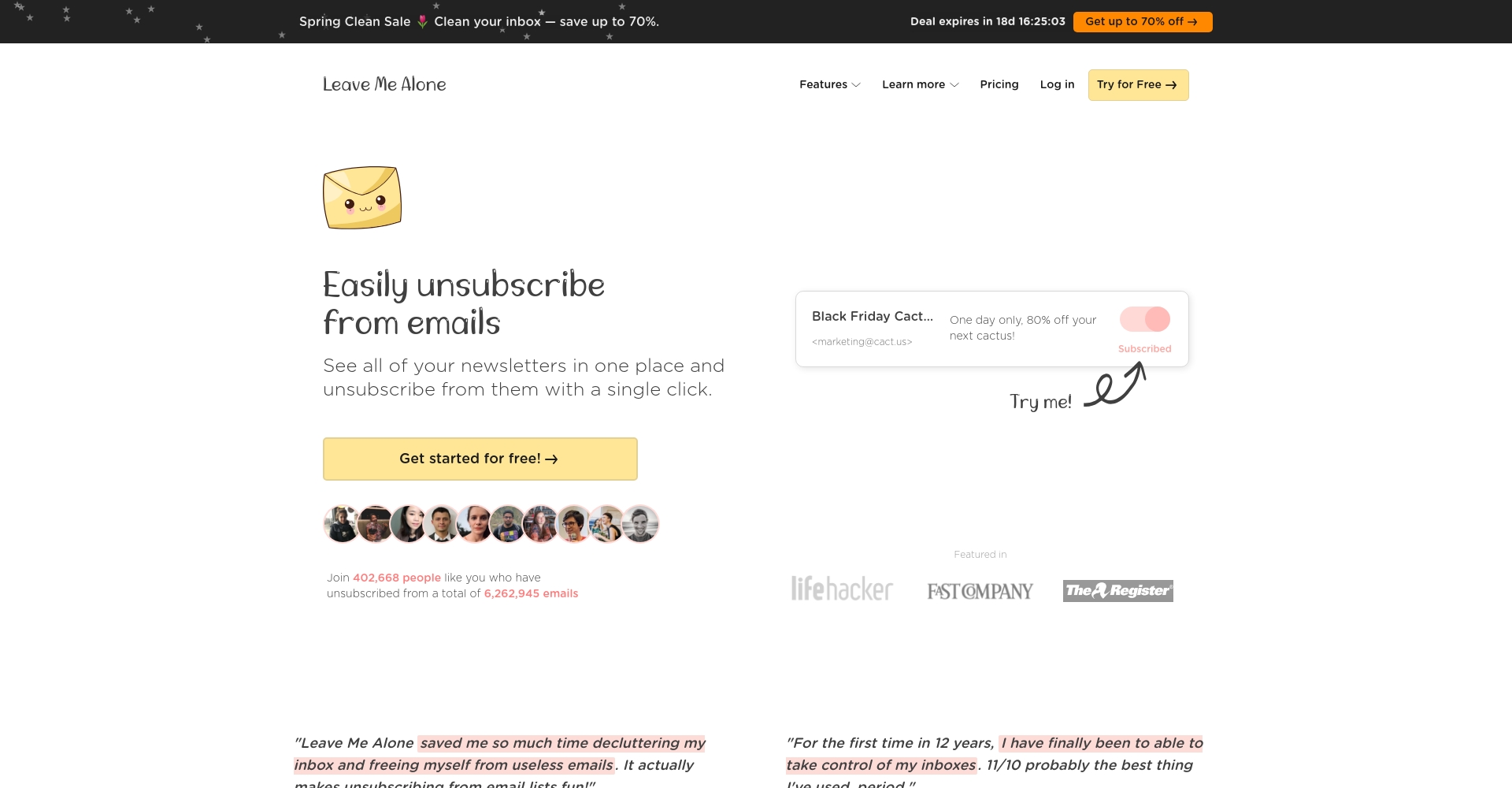 Leave Me Alone官网截图