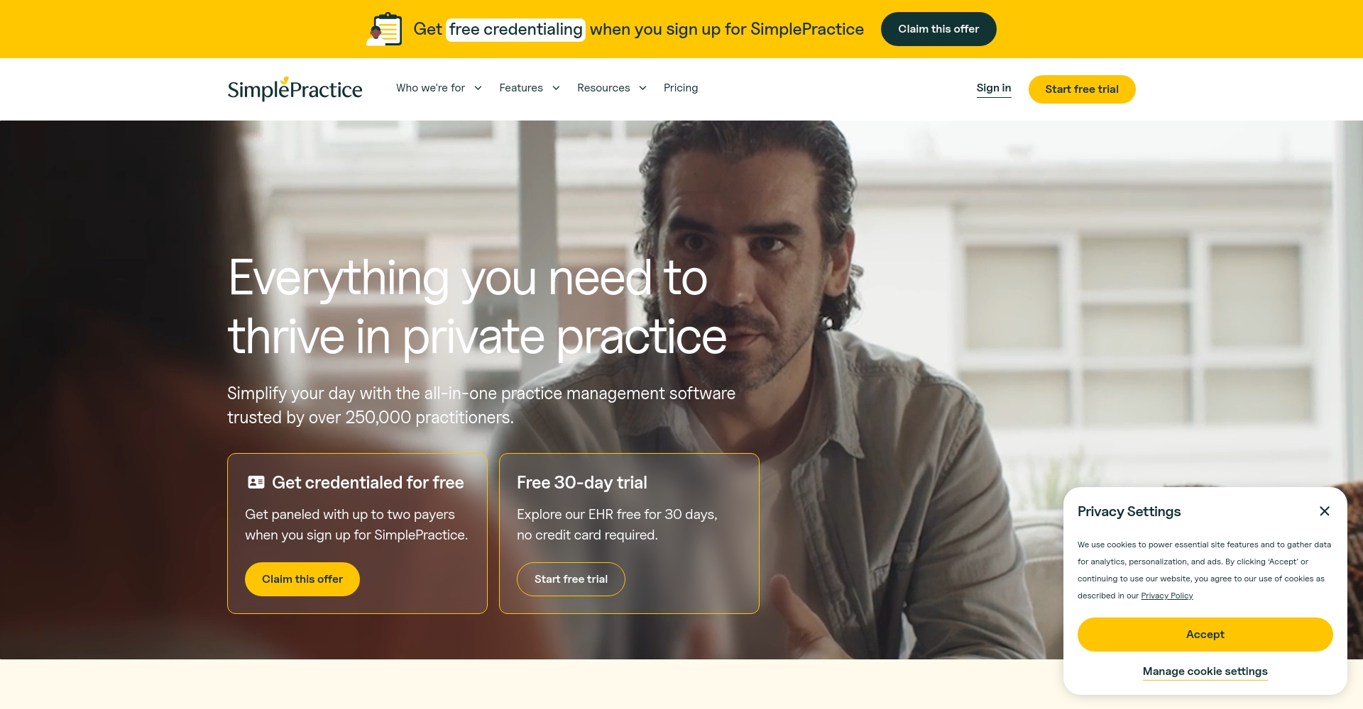 SimplePractice系统界面