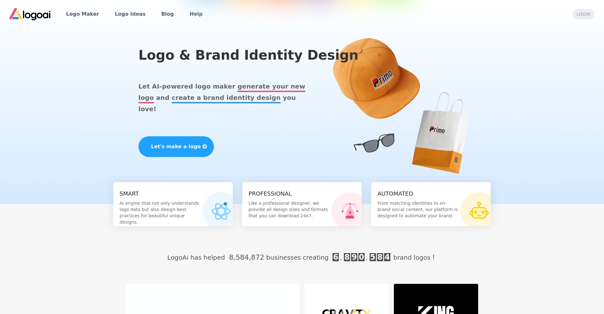 LOGOAI.com 批量logo生成界面