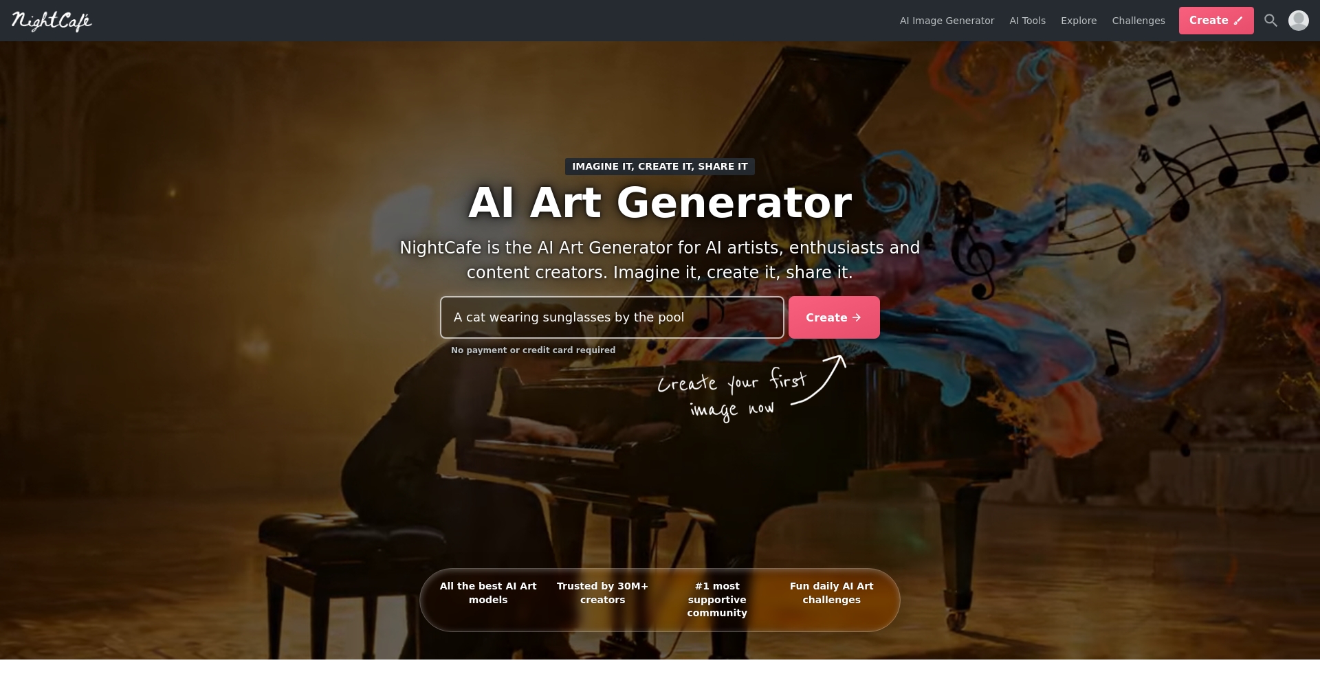 NightCafe平台操作界面