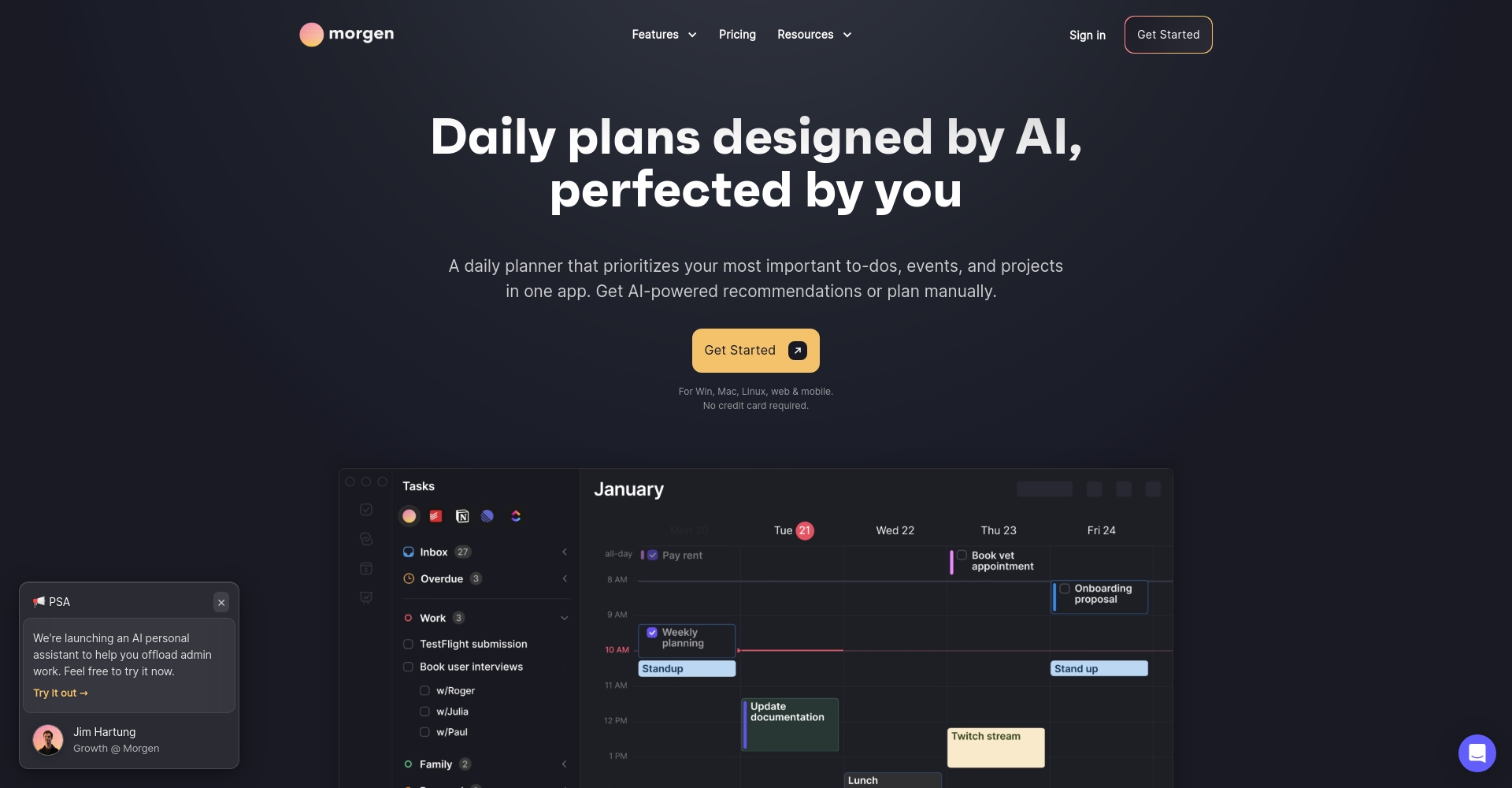 Morgen官网首页截图