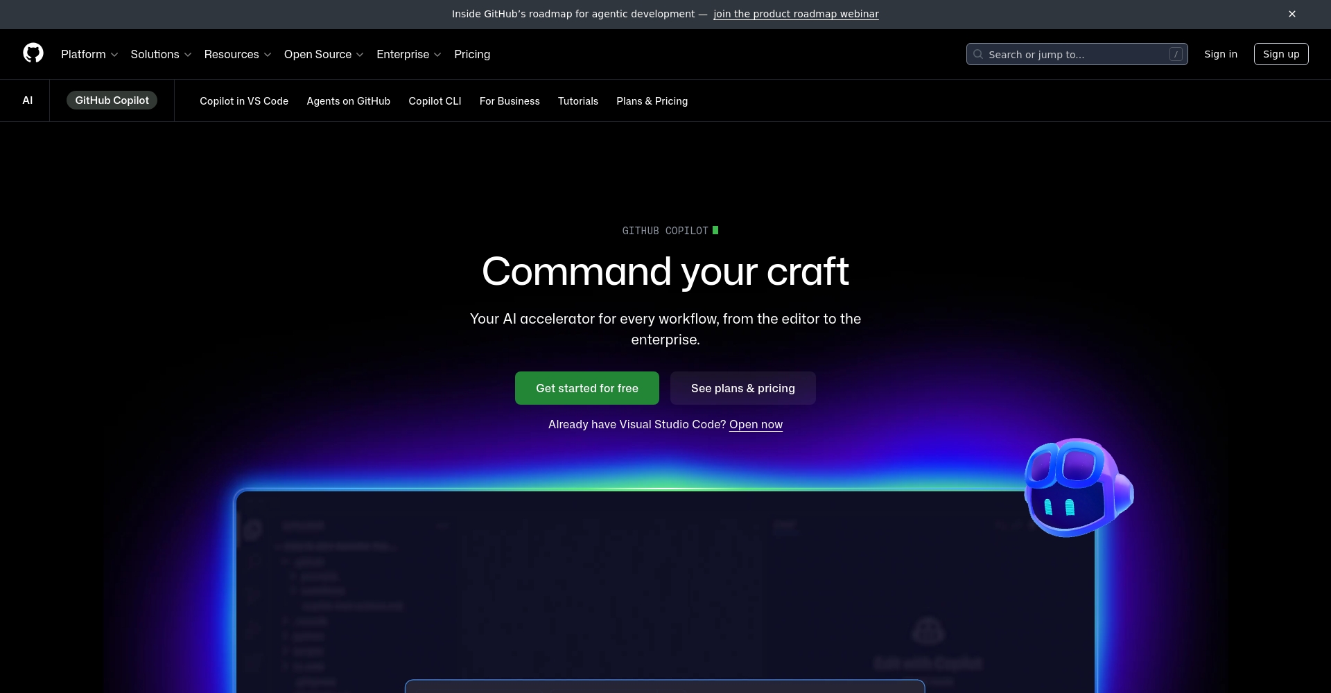 GitHub Copilot官网截图