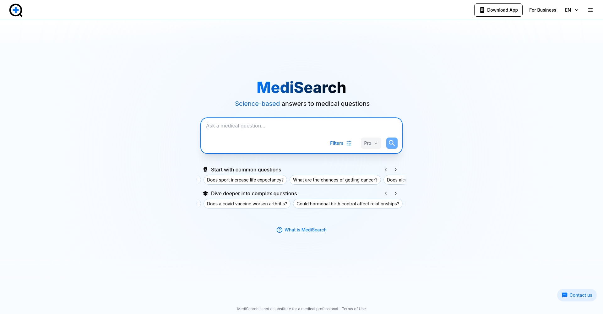 medisearch首頁截圖