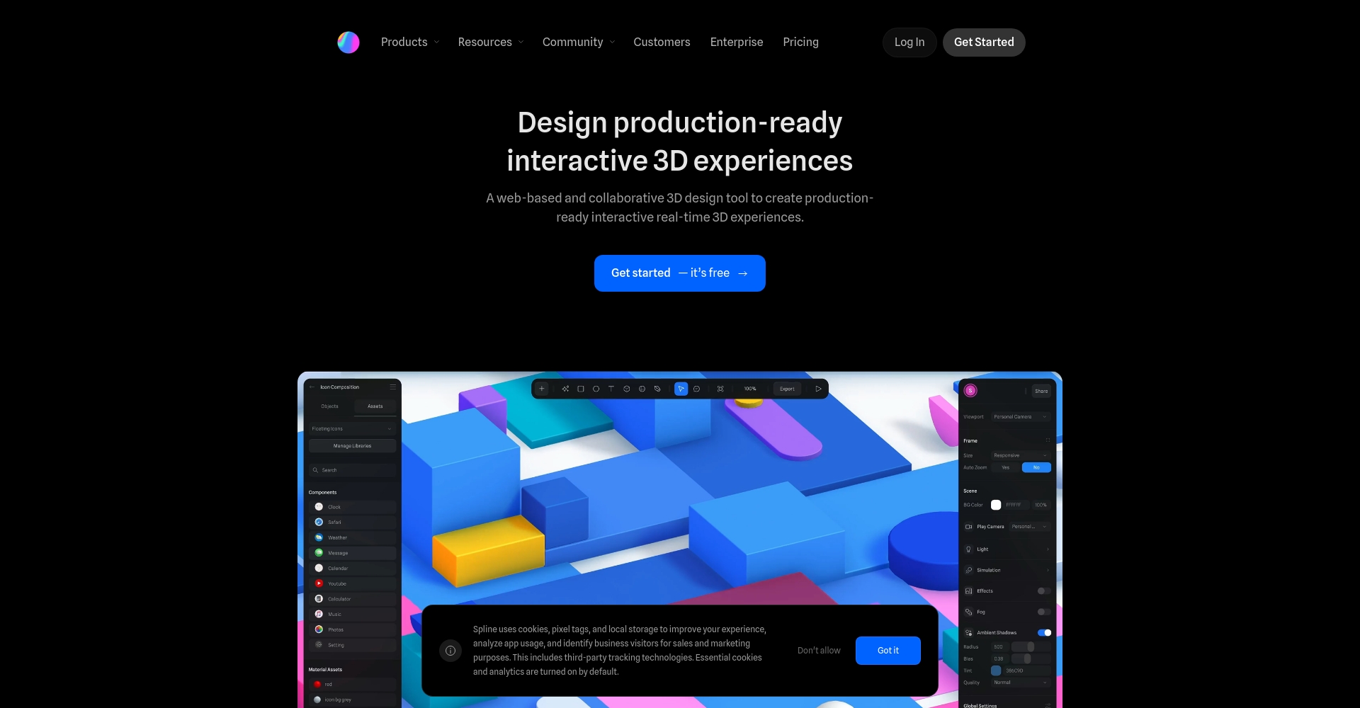 Spline功能页面界面