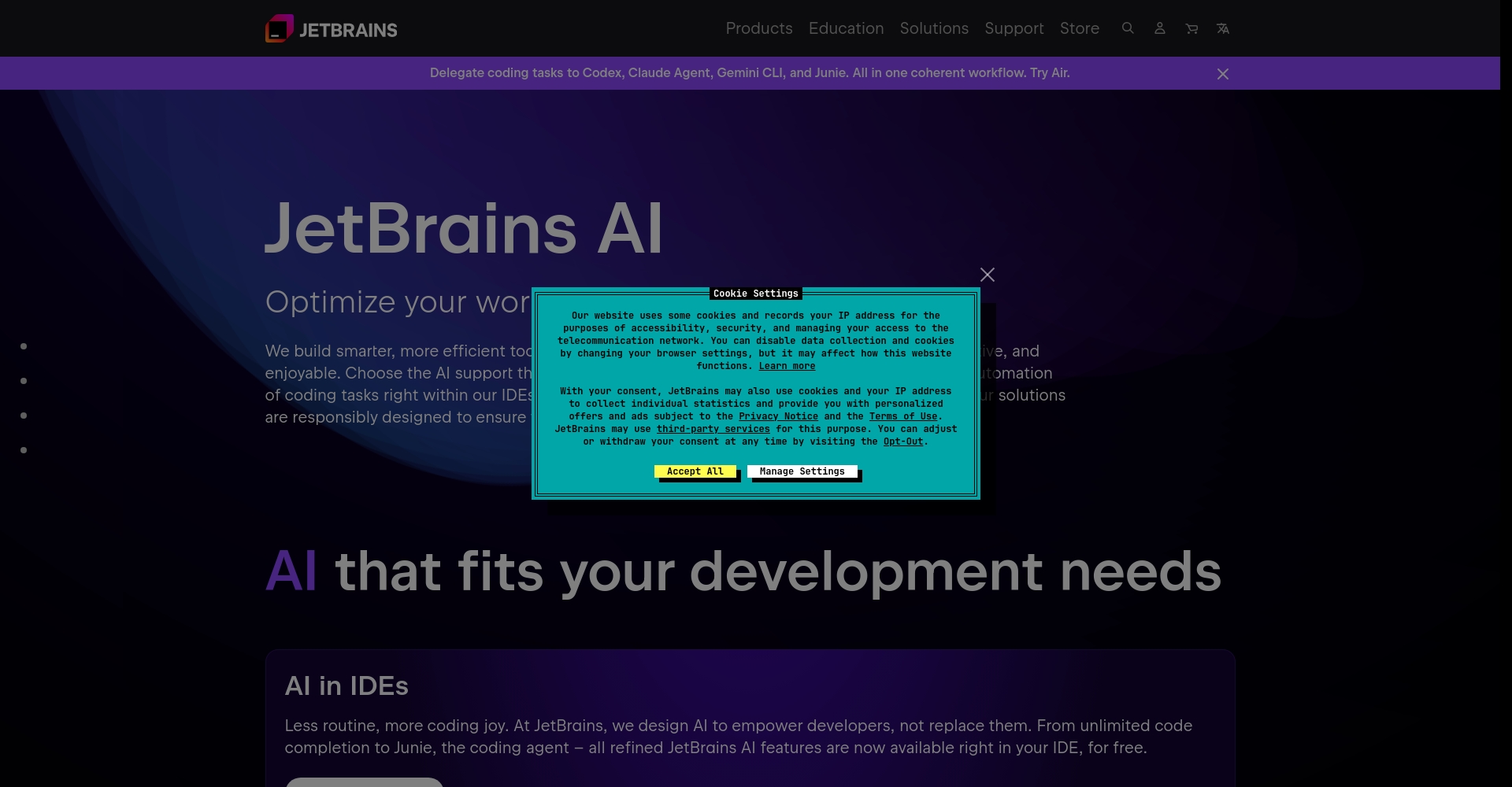 JetBrains AI Assistant集成界面