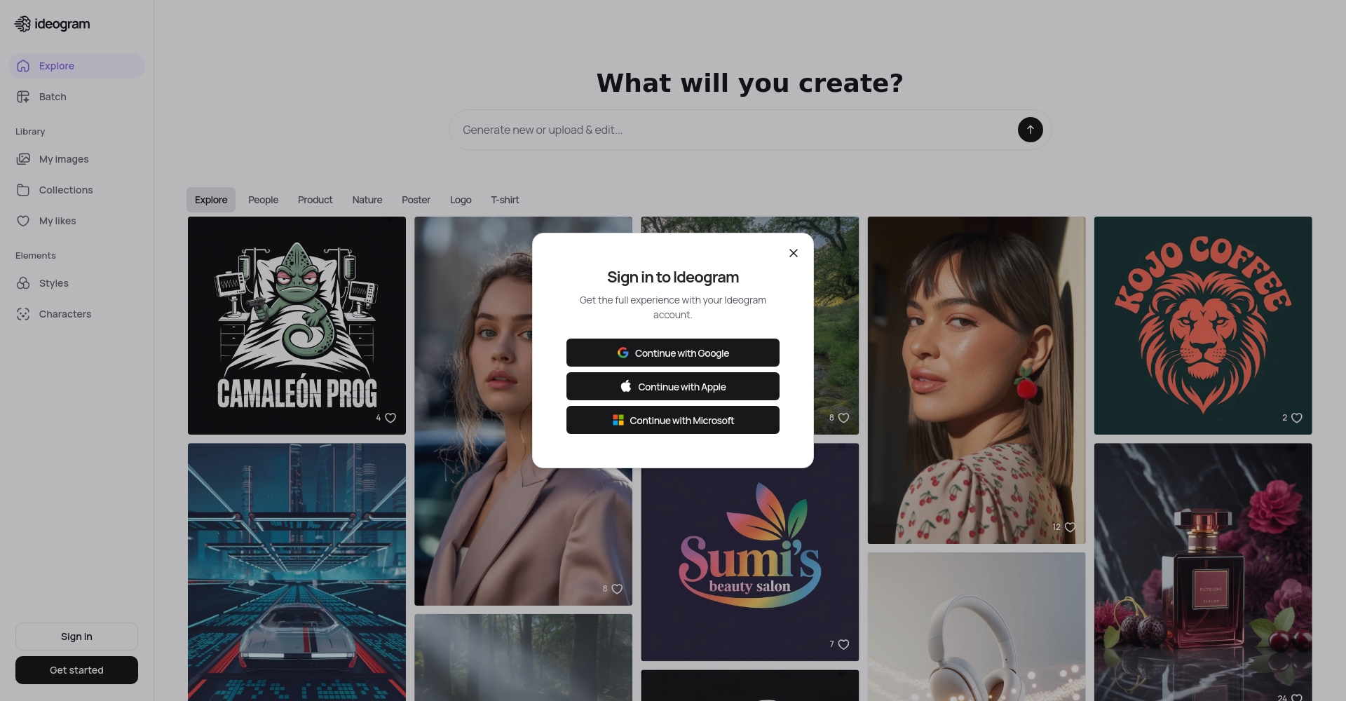 Ideogram主页截图