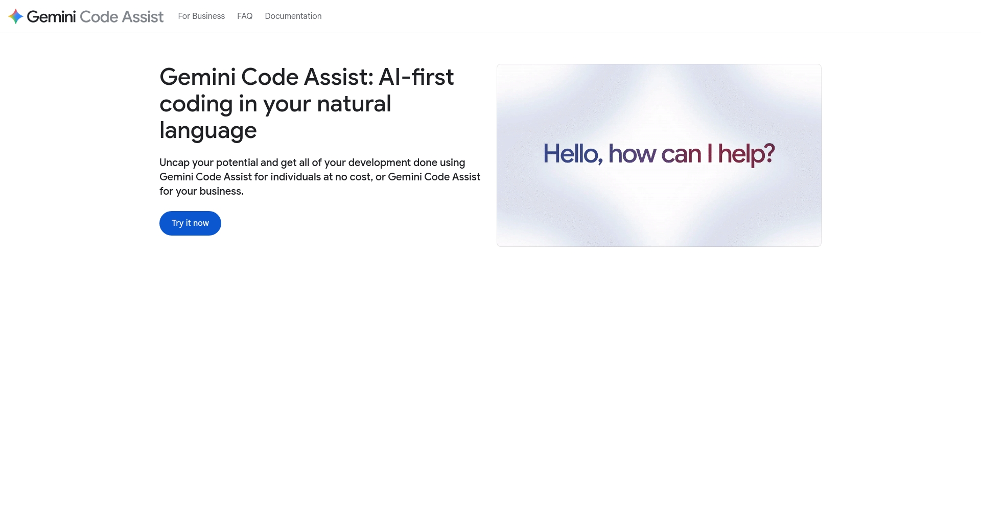 Gemini Code Assist官网截图