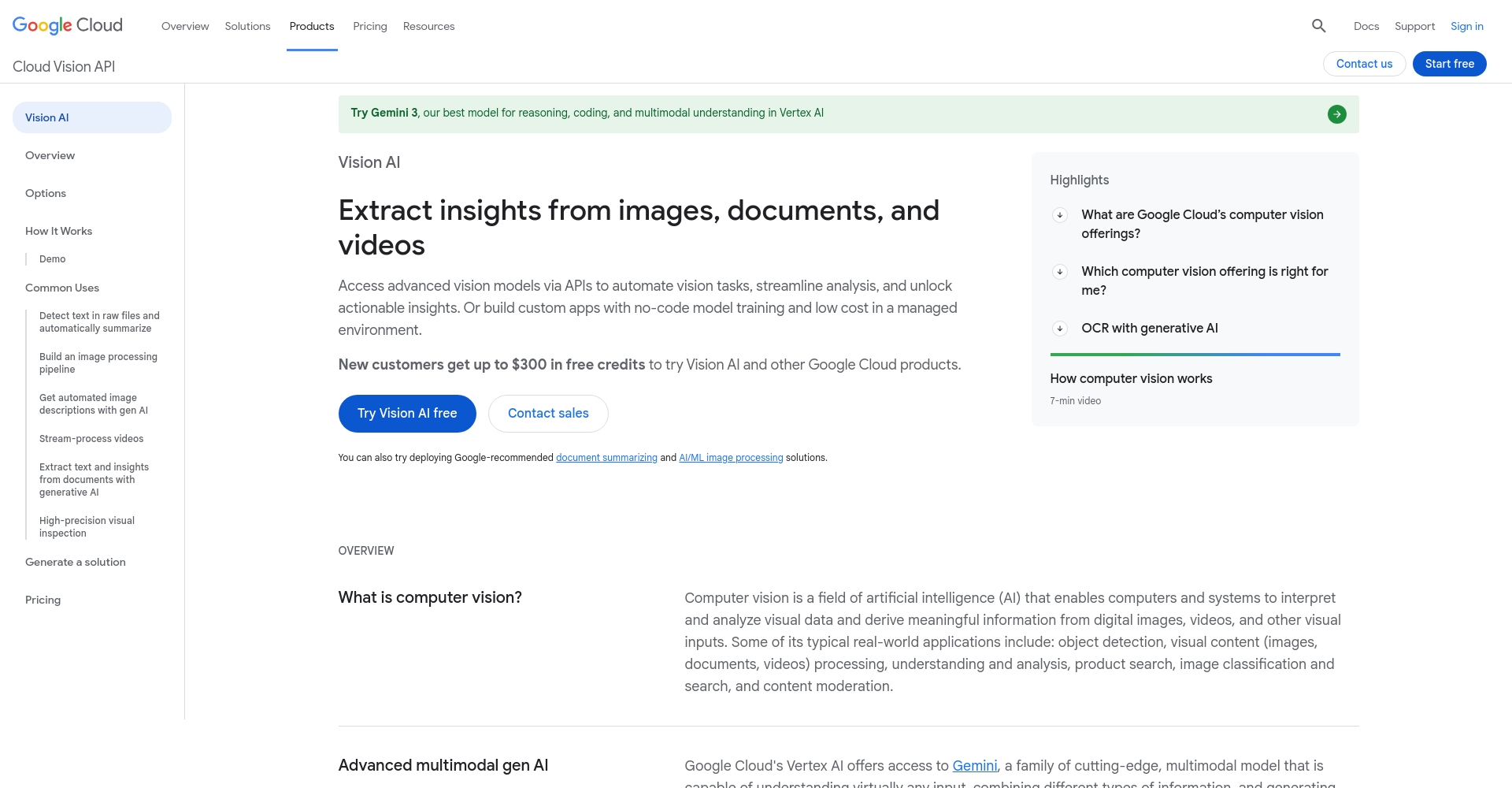 Cloud Vision API官网截图