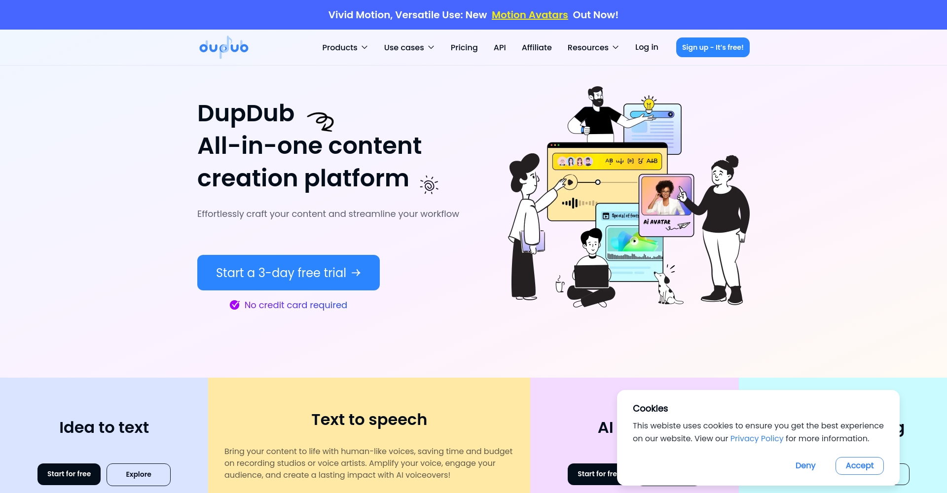 dupdub ai官网界面截图