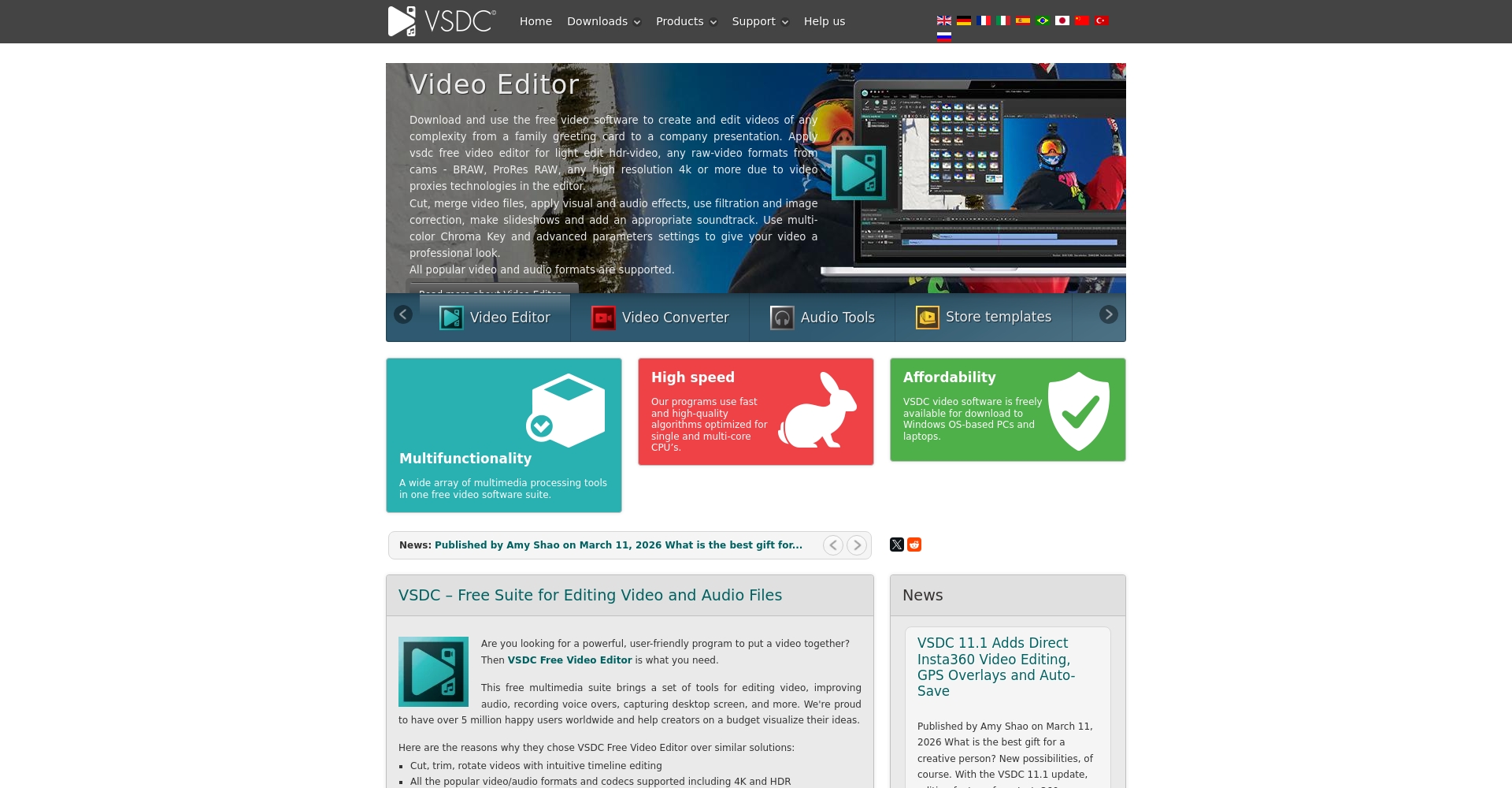 VSDC Video Editor官网截图