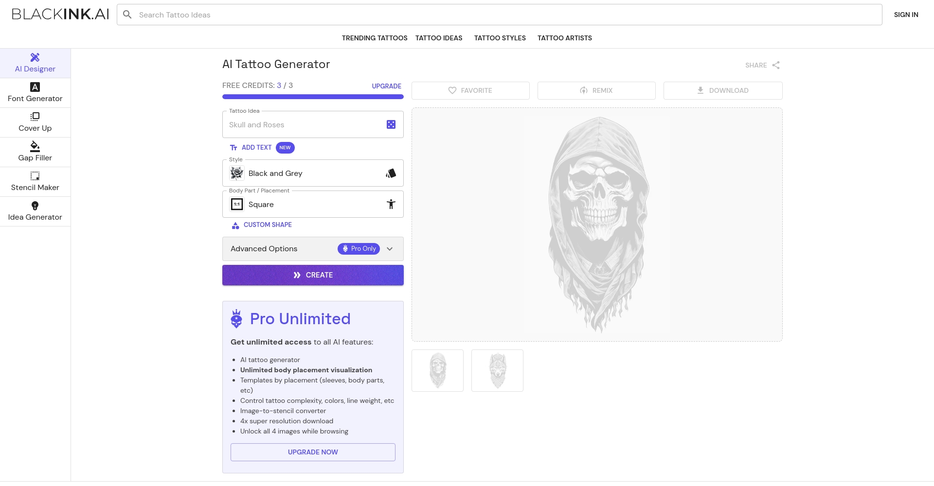BlackInk AI 官网截图
