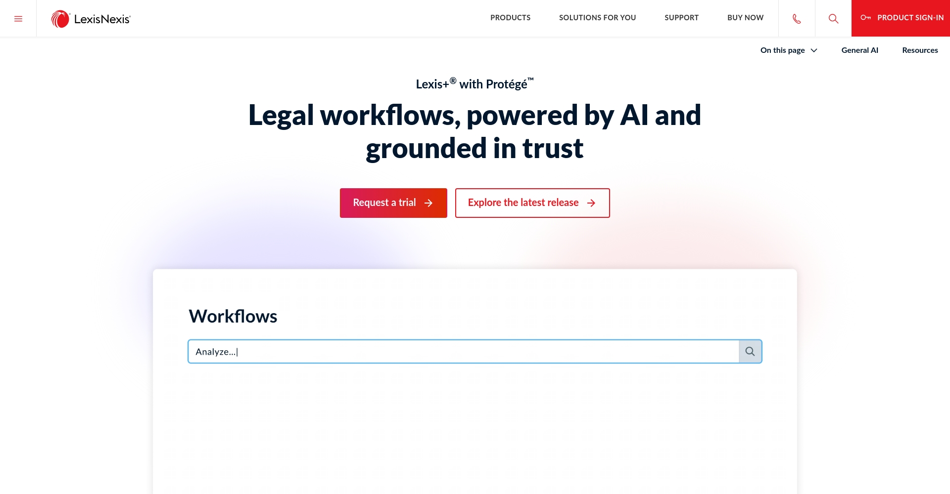 Lexis+ AI产品官网截图