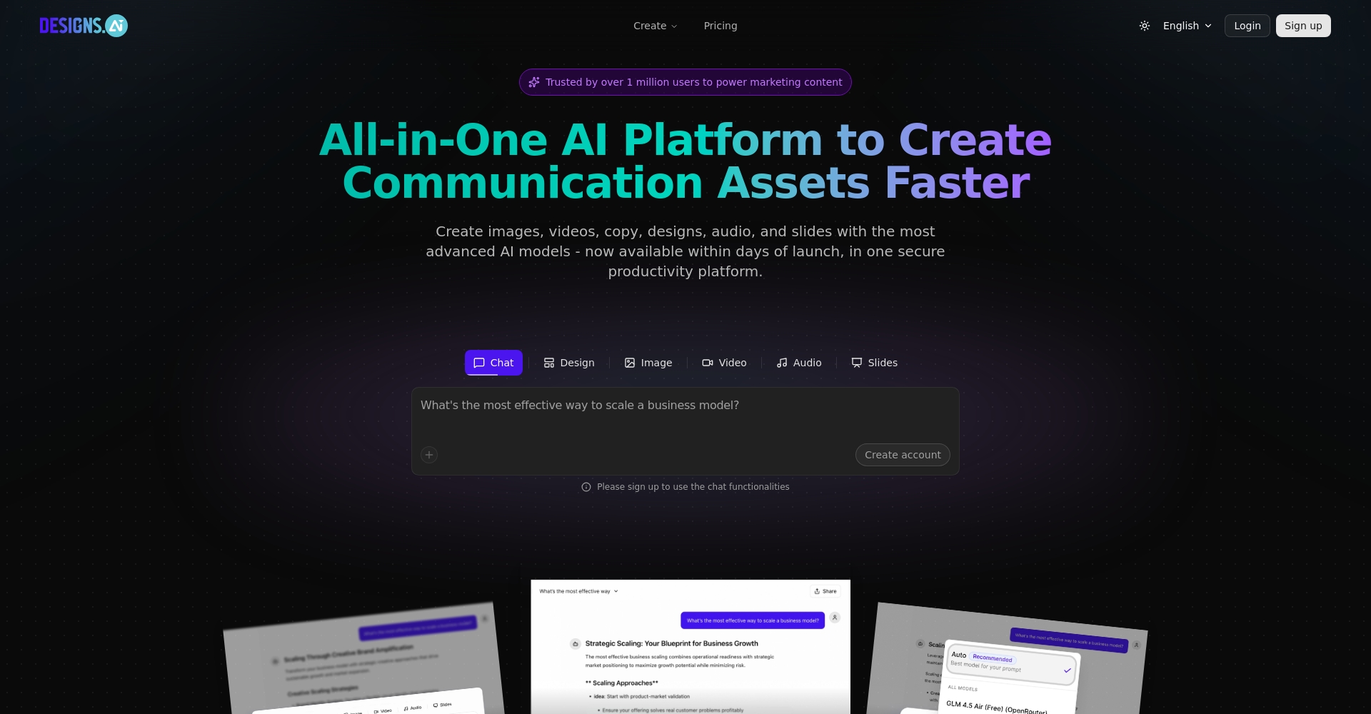 Designs.ai品牌生成界面