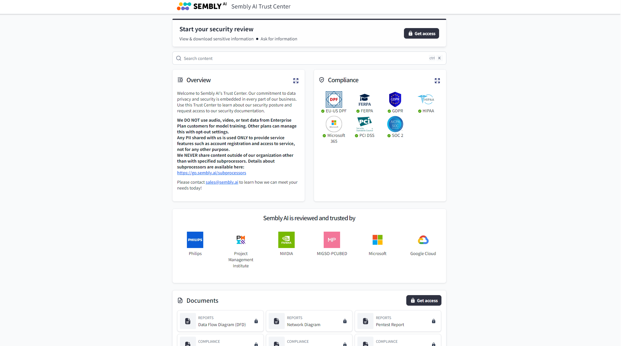 Sembly AI Trust Center