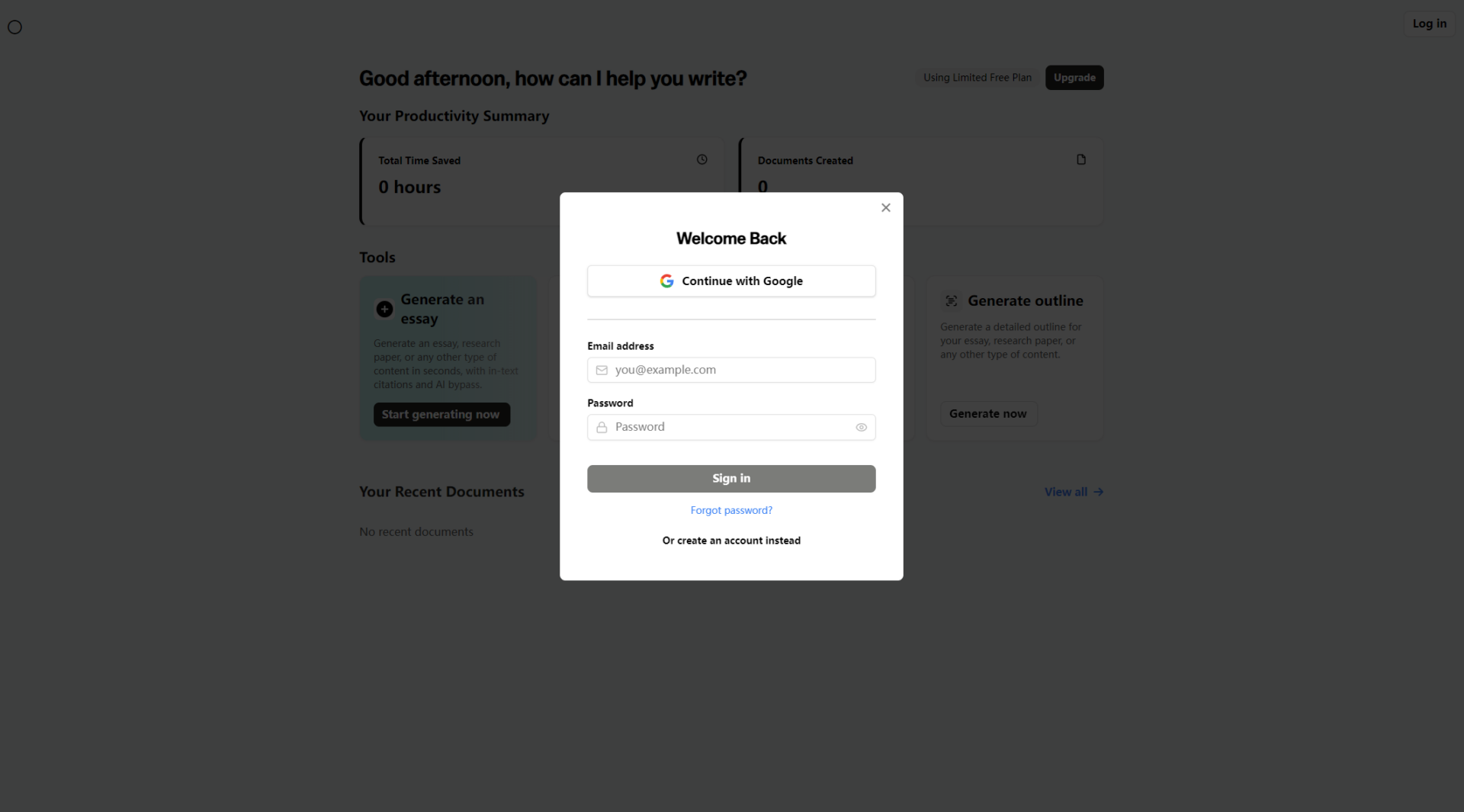 The Good AI注册登录页