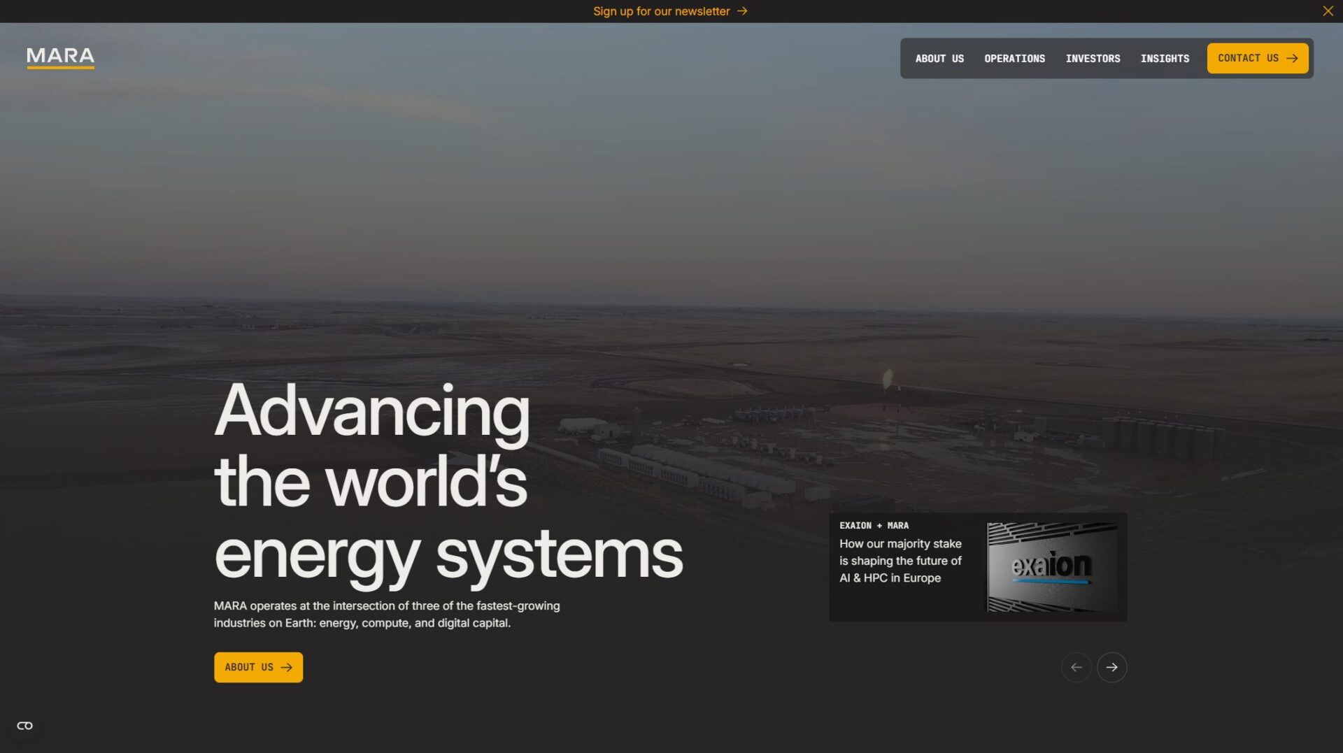 MARA AI官网主页界面