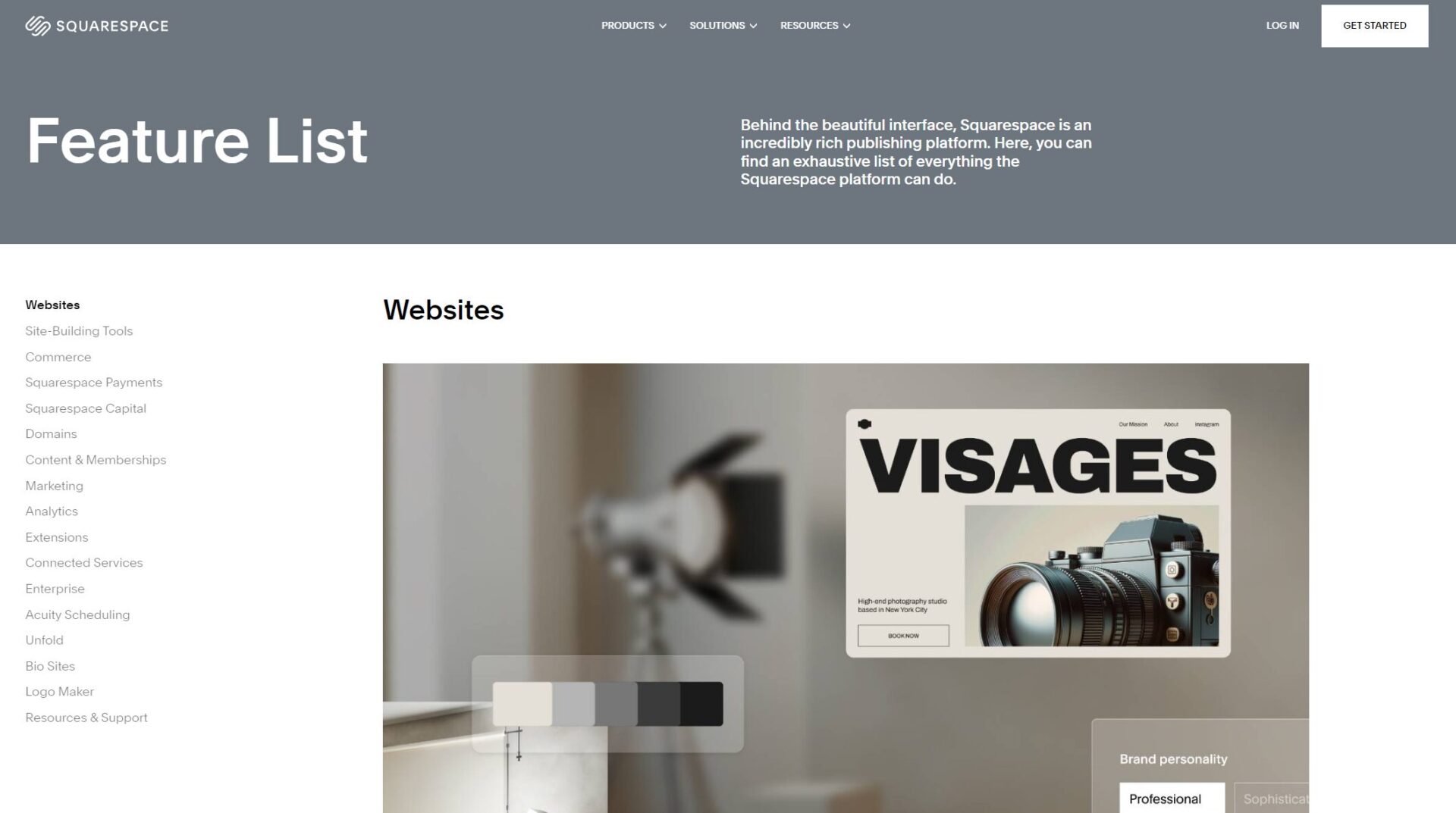 Squarespace 官网功能介绍