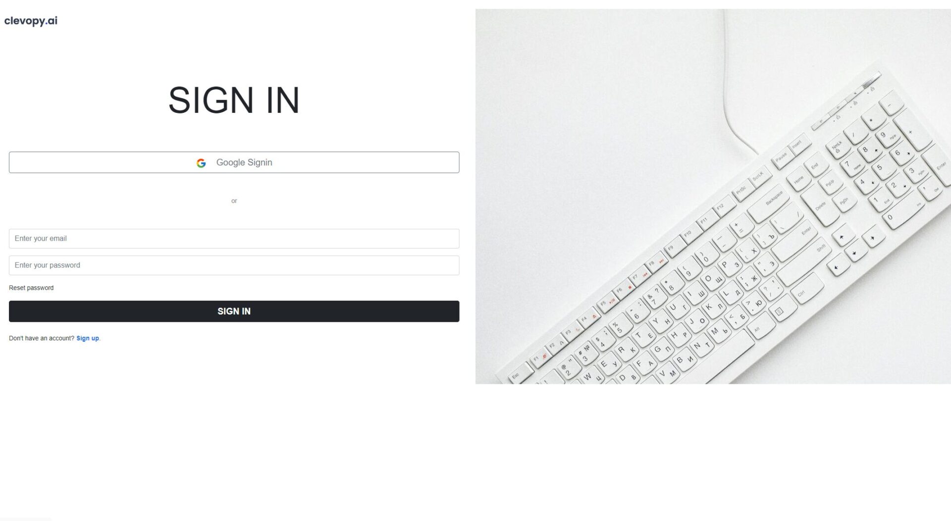 ClevopyAI注册登录页