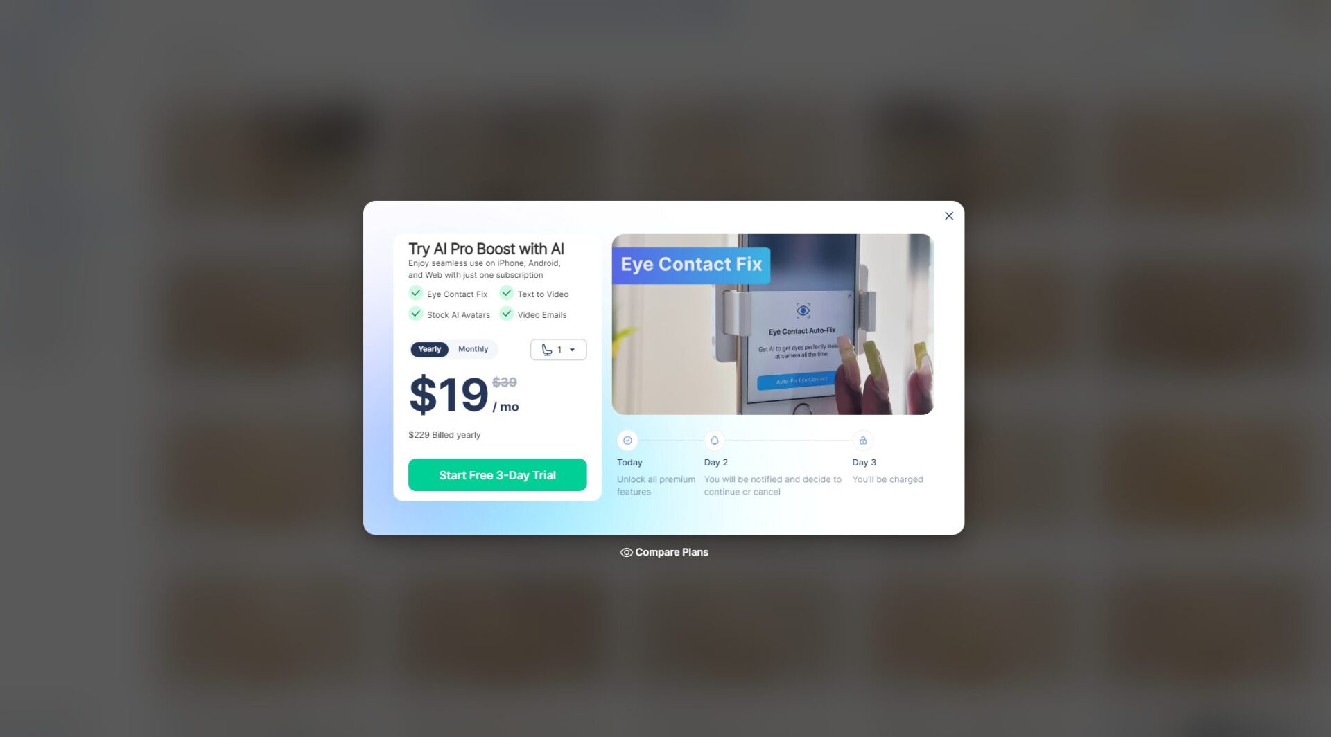 BIGVU价格方案页