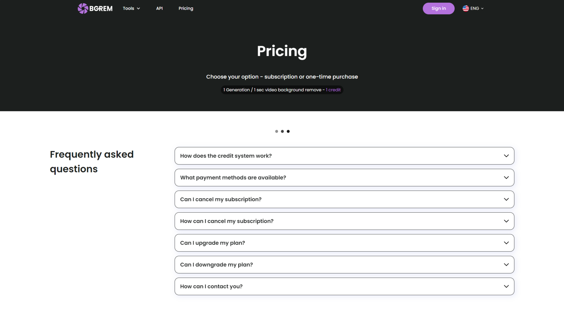 bgrem价格方案页