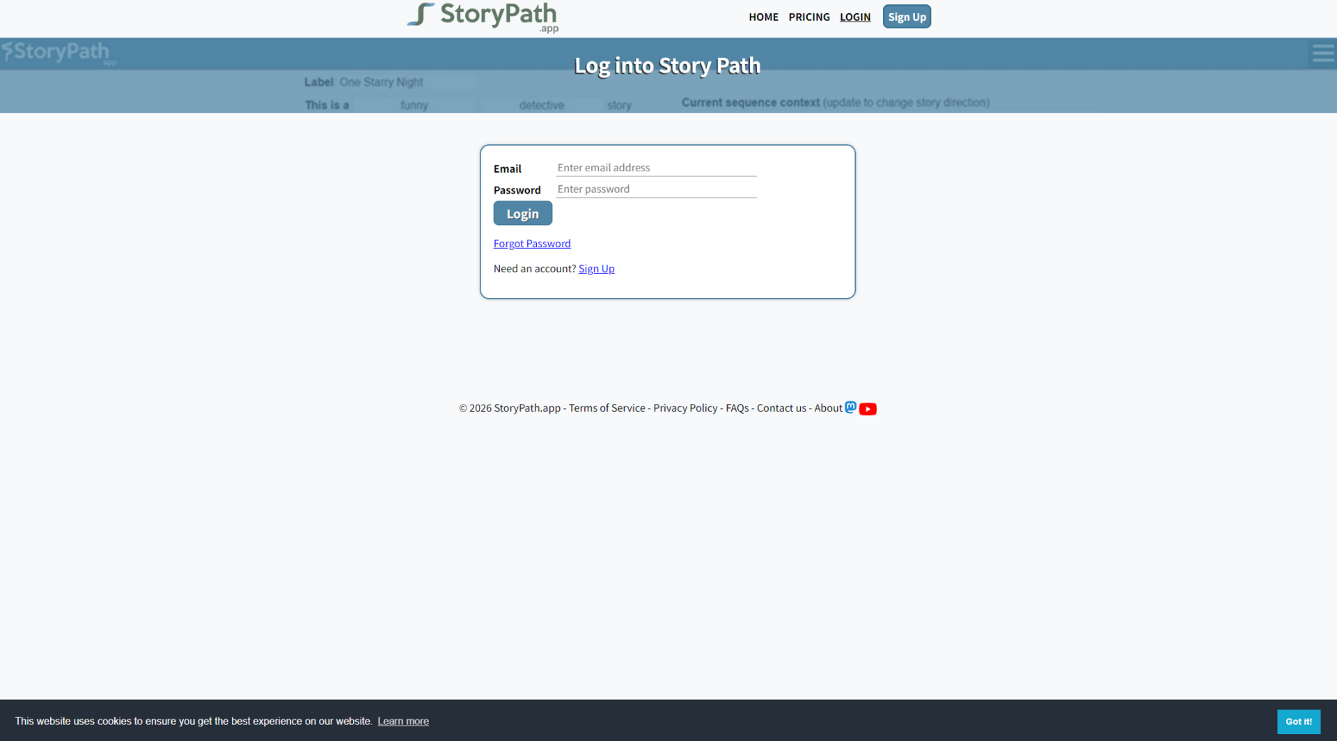 StoryPath.app注册登录页