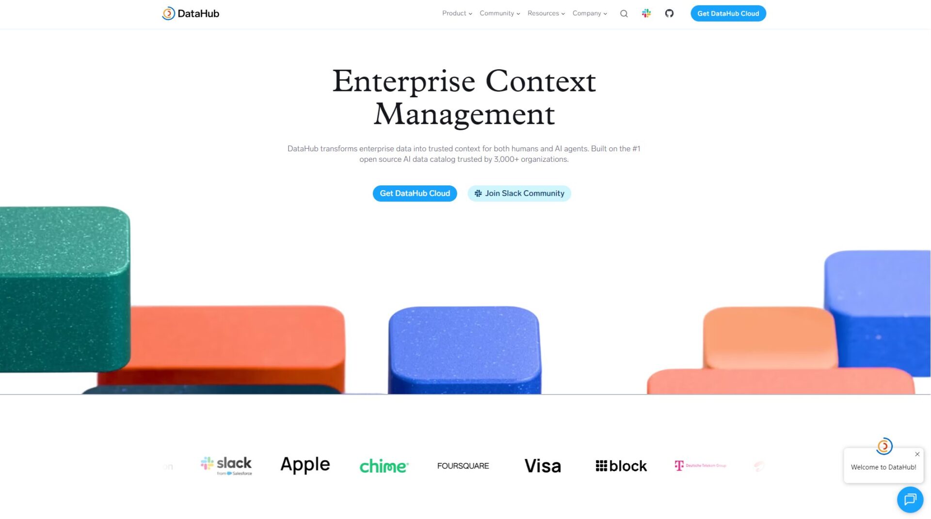 DataHub官网首页截图