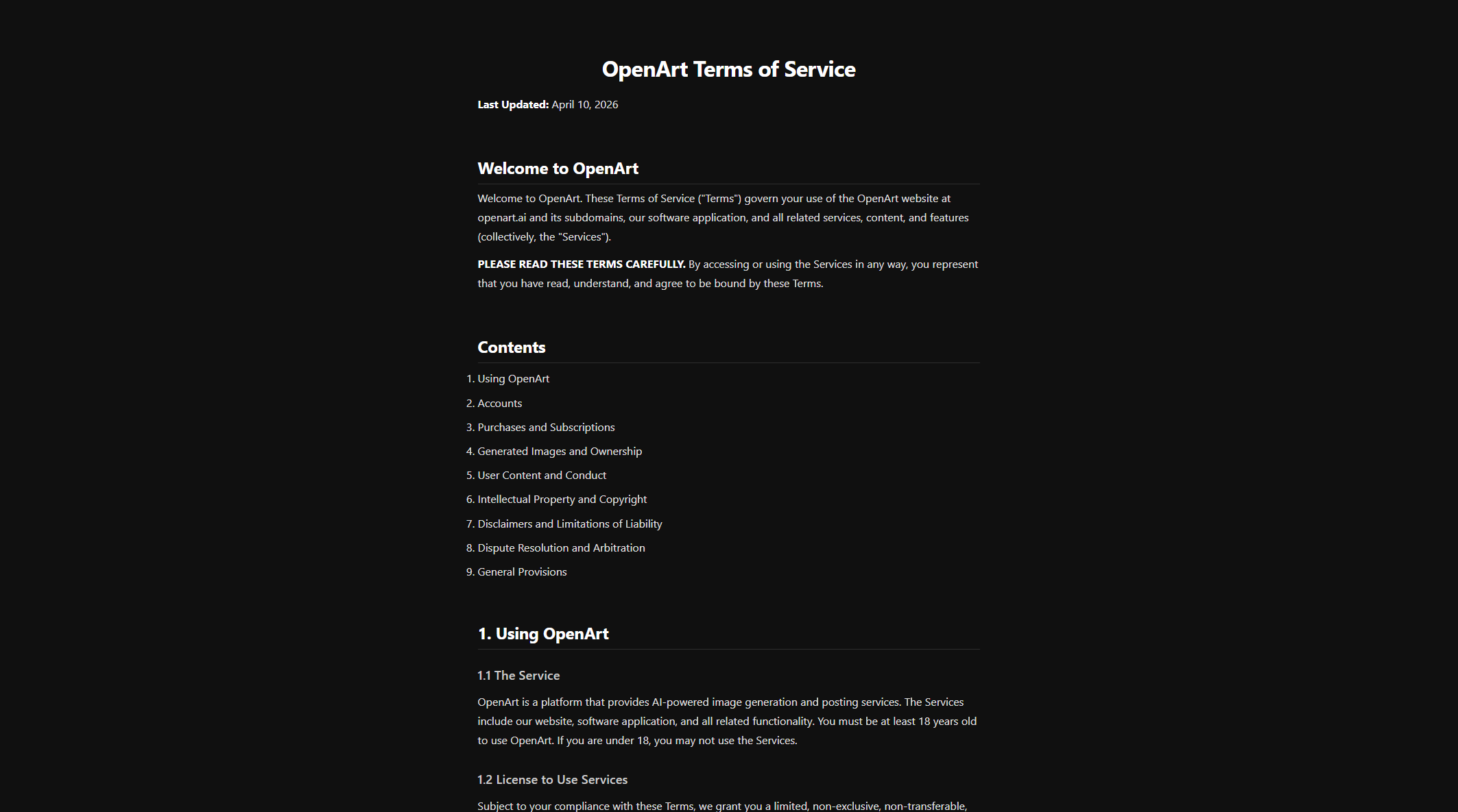 OpenArt官方版权申明