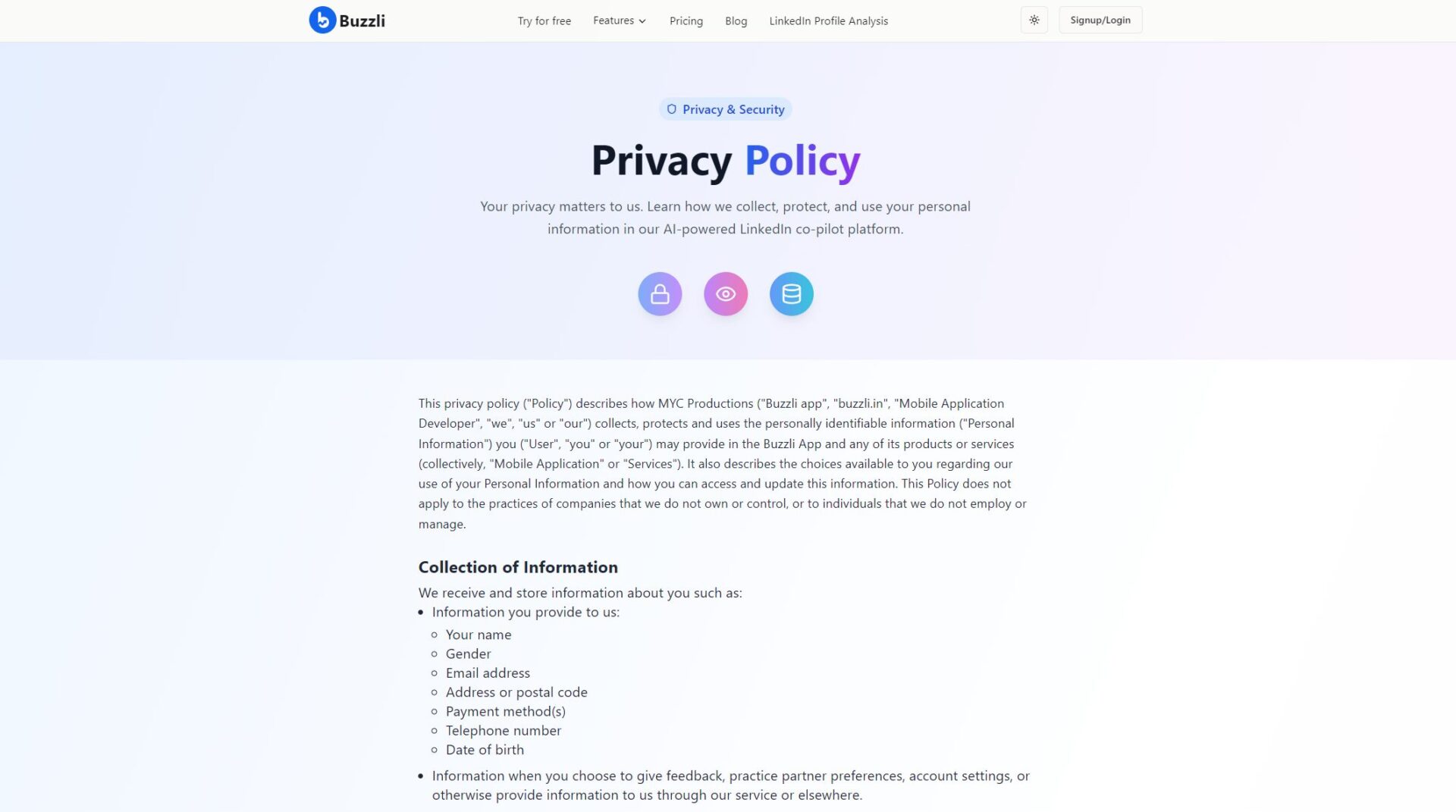 Buzzli隐私政策