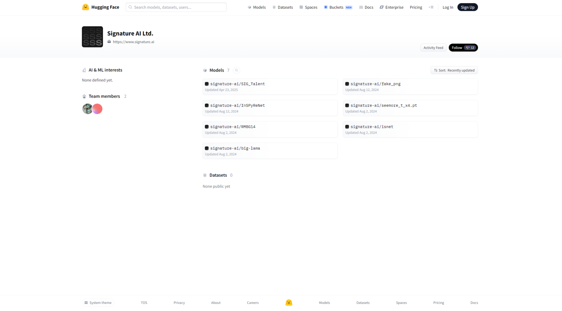 SIGNATURE AI体验页