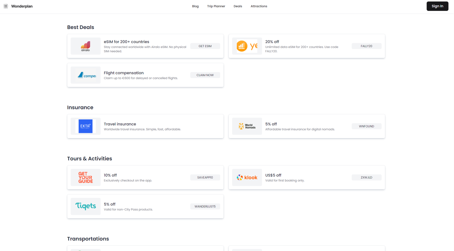 Wonderplan优惠一览
