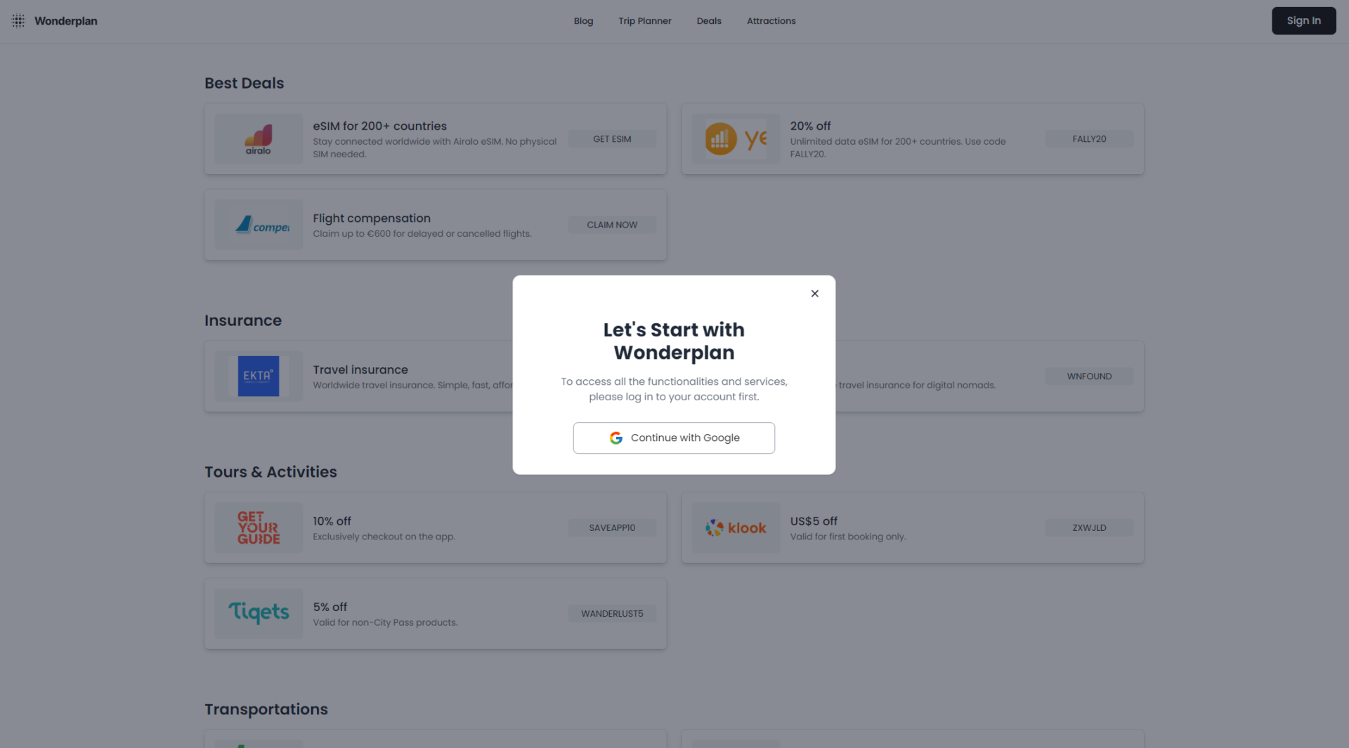Wonderplan注册登录页