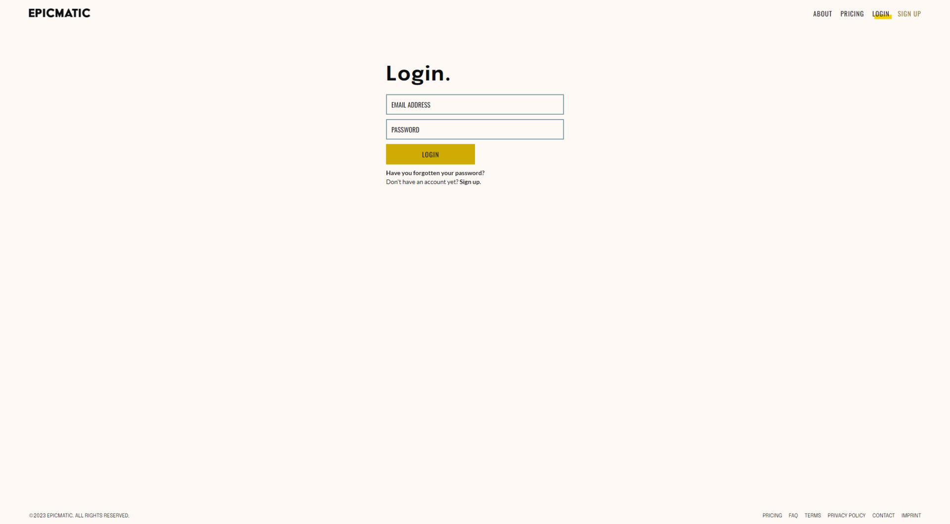 Epicmatic注册登录页