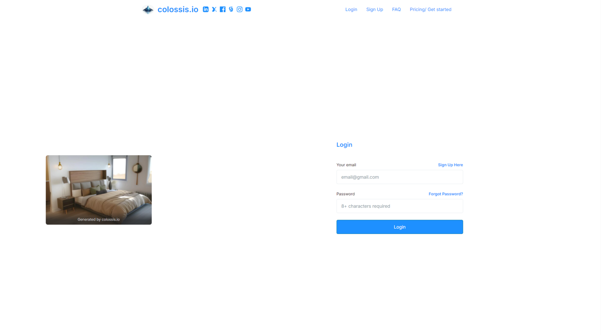 Colossis.io注册登录页