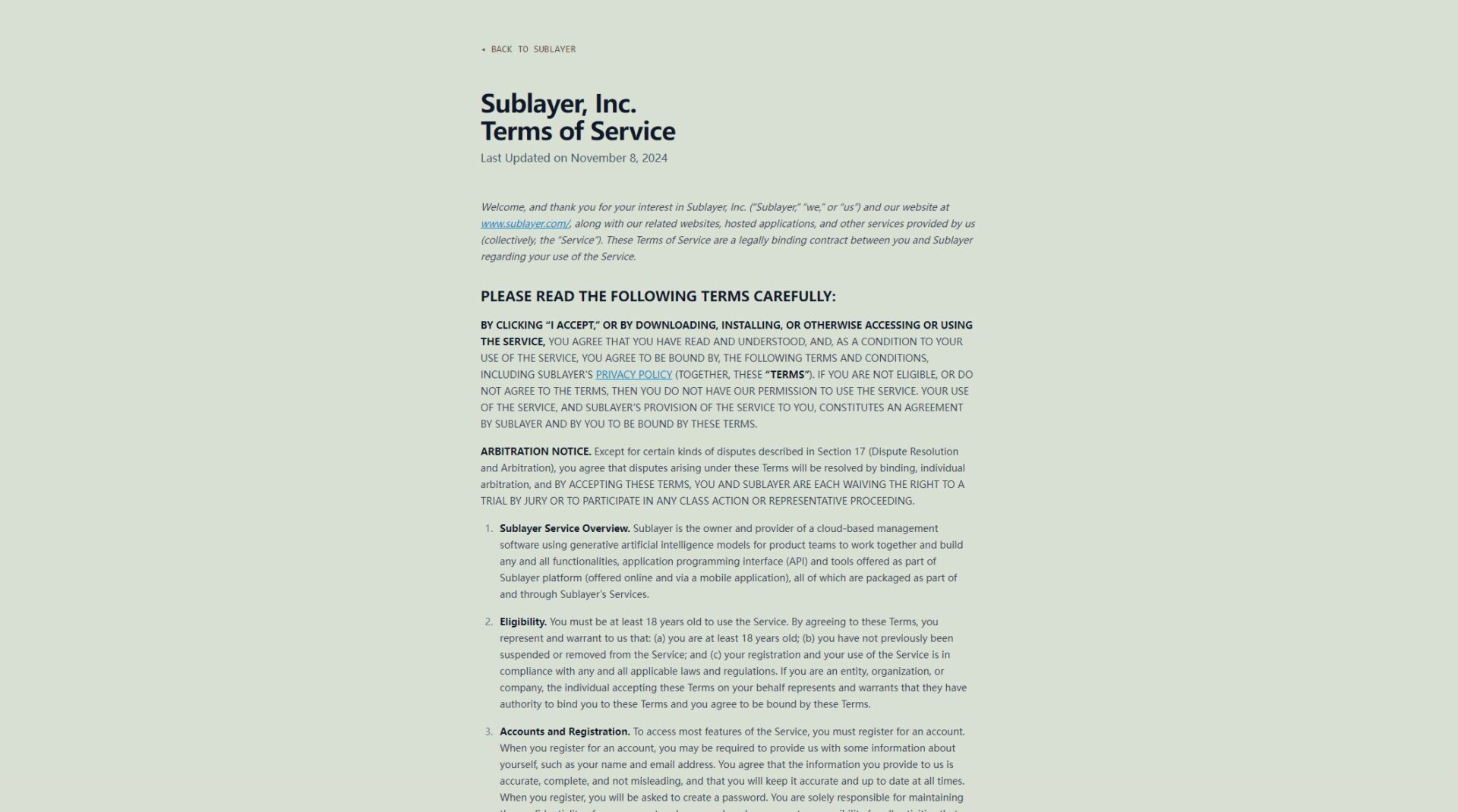 Sublayer用户协议