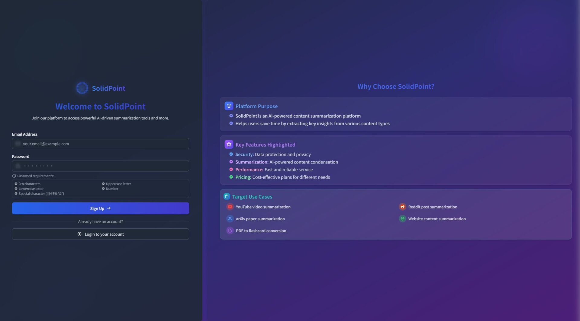 SolidPoint.ai注册登录页