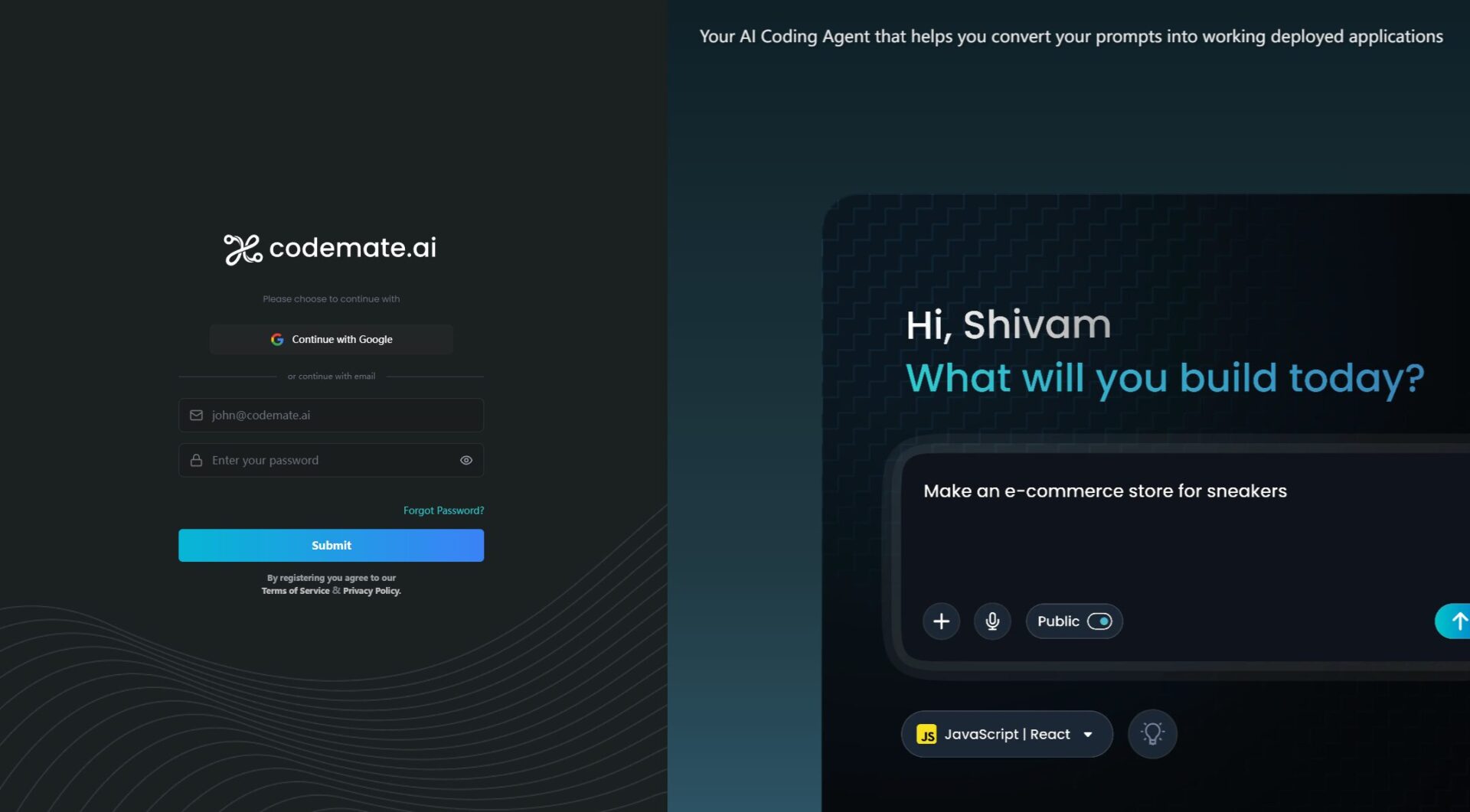 CodeMate注册登录页