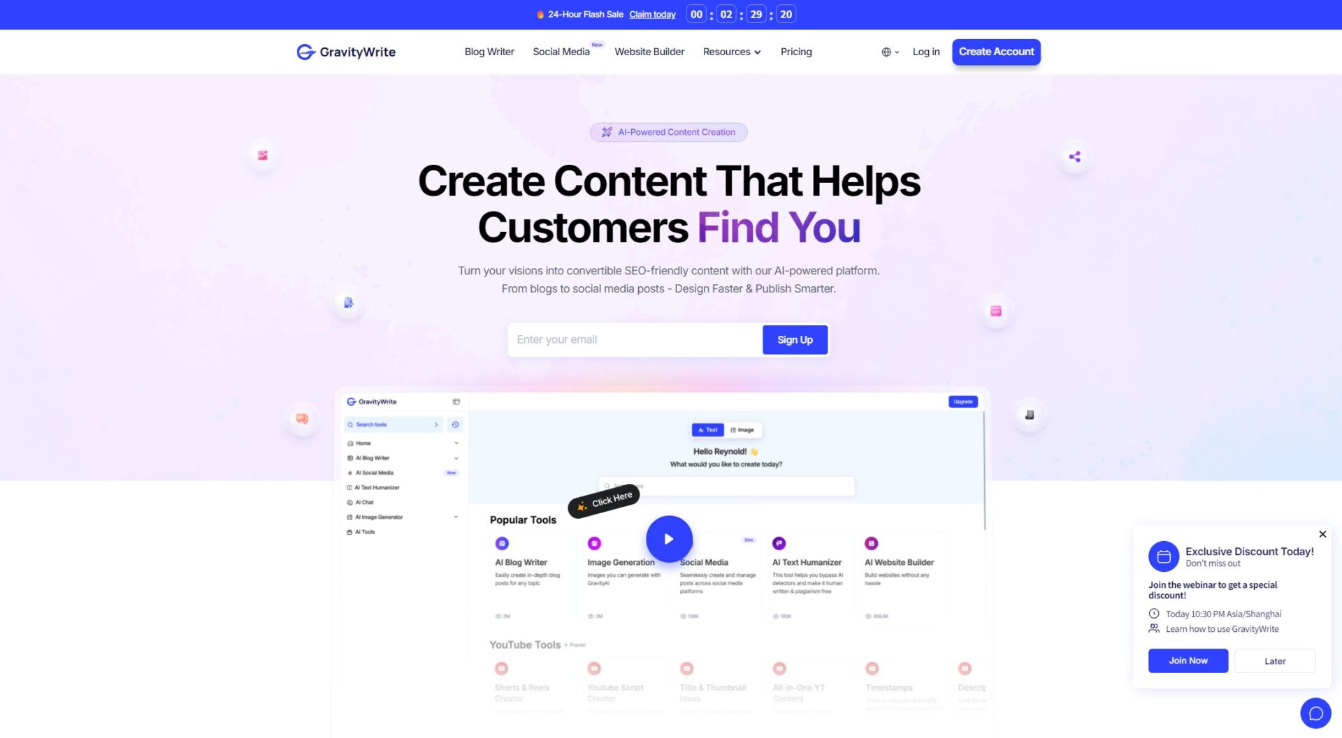 gravitywrite官网首页截图