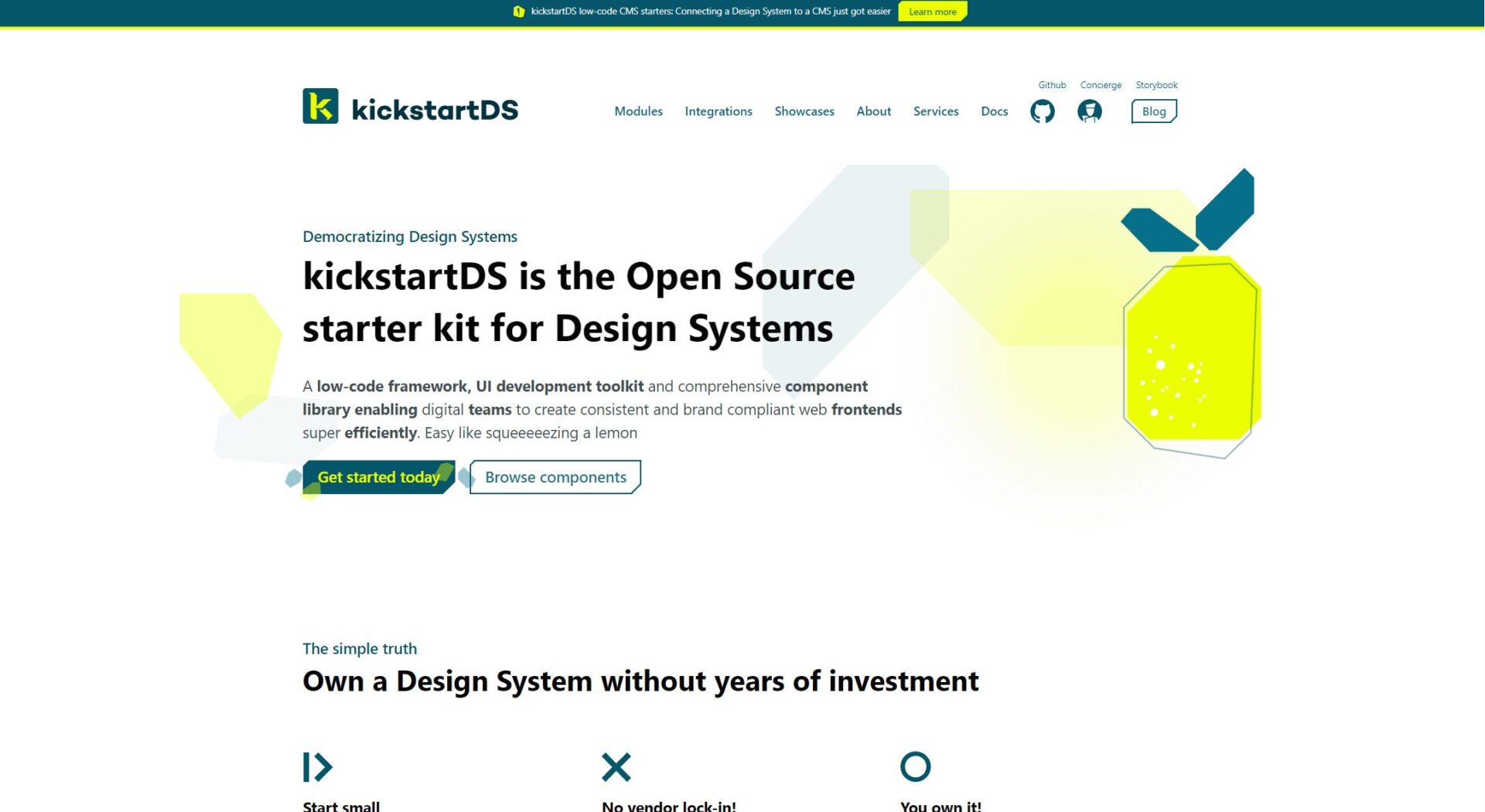 kickstartDS平台官网界面