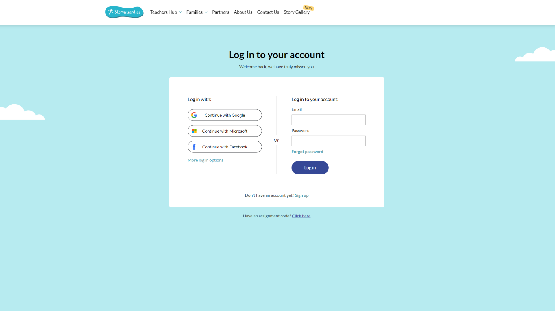 Storywizard.ai注册登录页