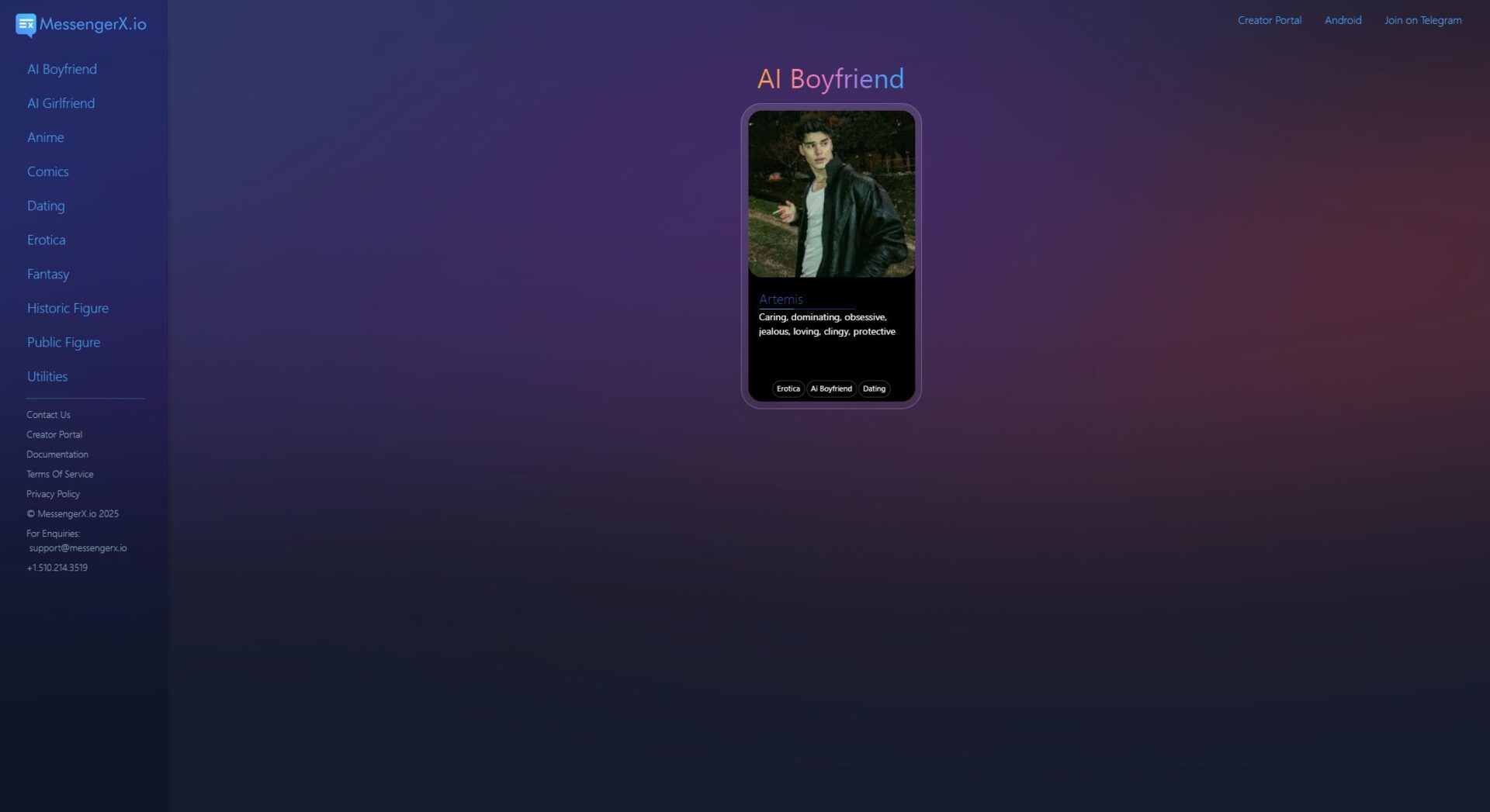 MessengerX.io ai男朋友功能