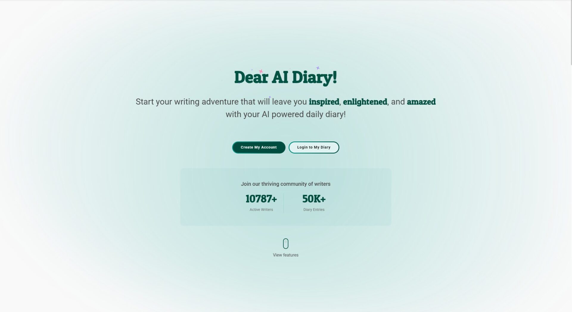 AI Diary官网首页截图