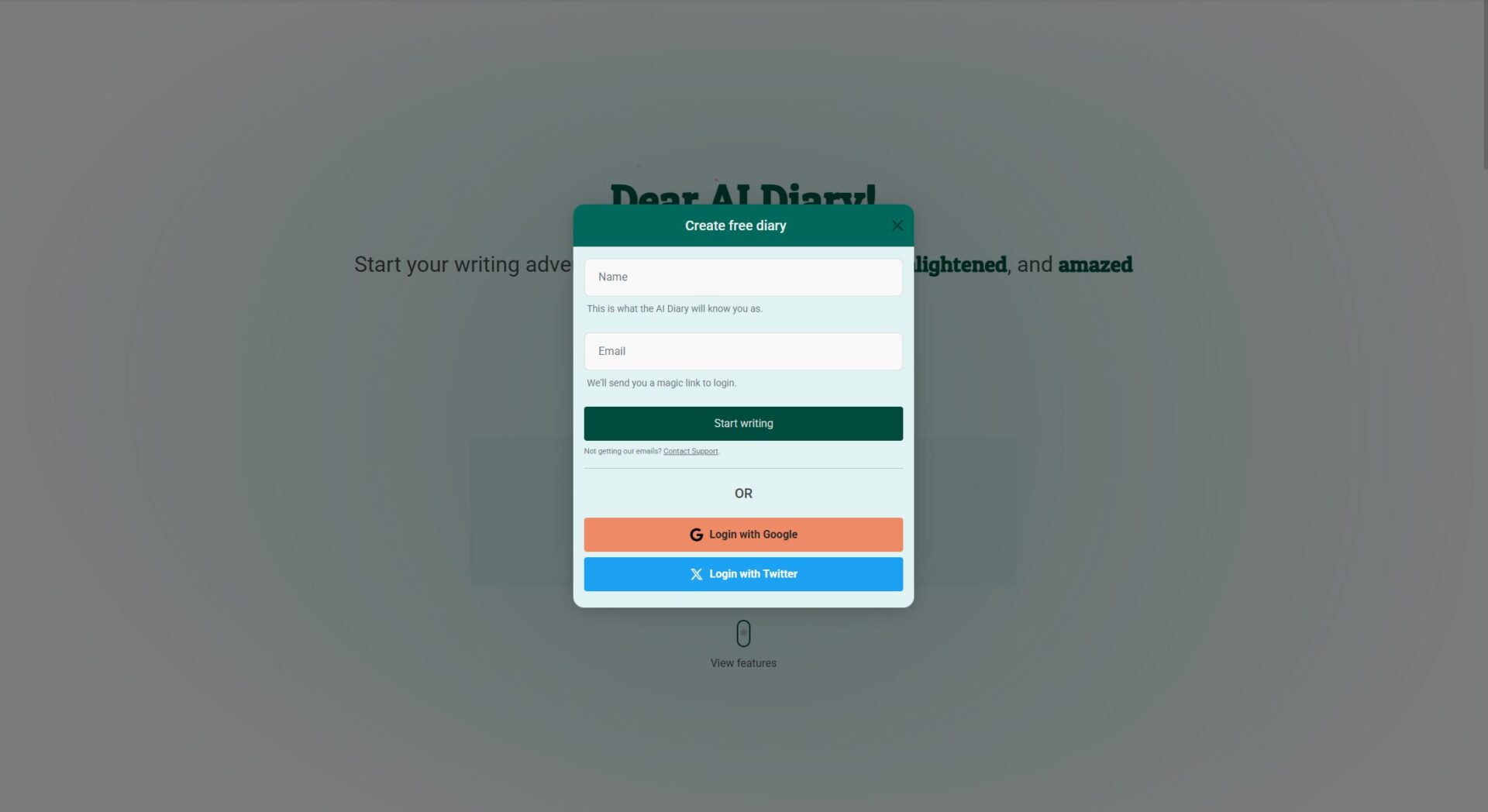 AI Diary注册登录页