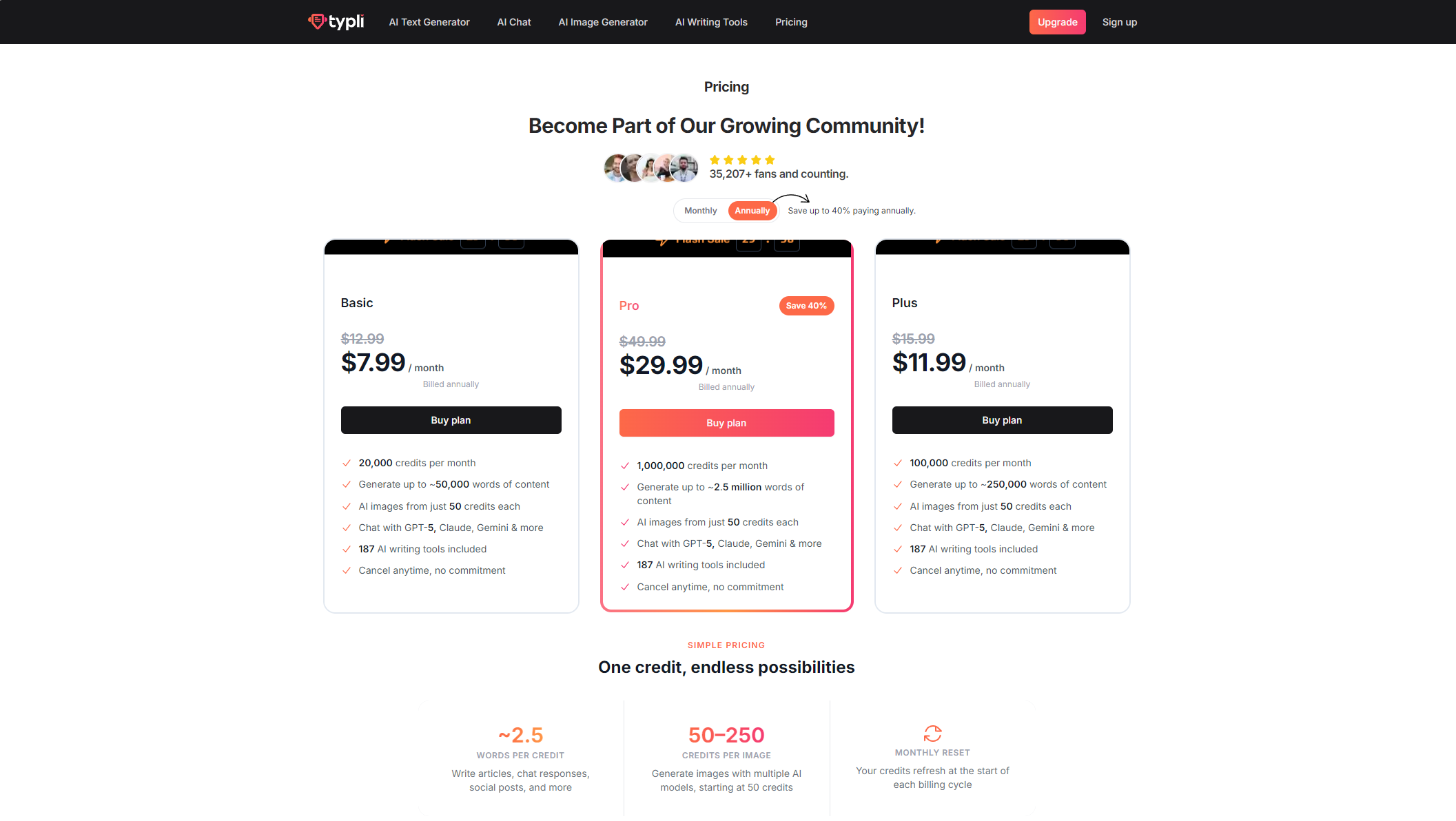 Typli.ai官方定价页