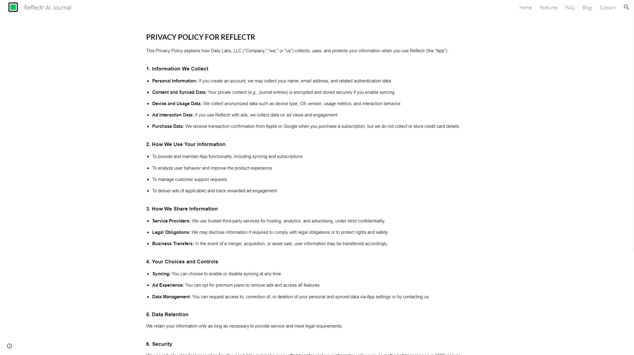 Reflectr隐私条款