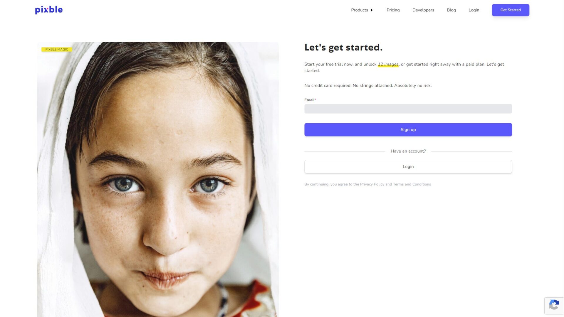 Pixble注册登录页