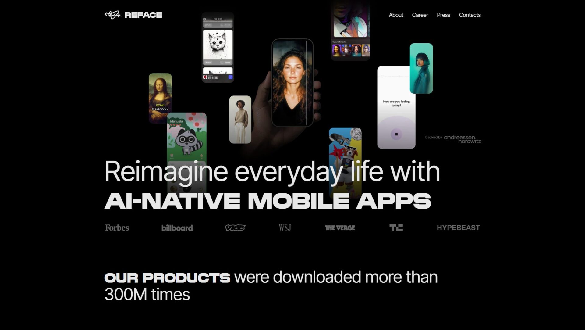 Reface.ai官网首页