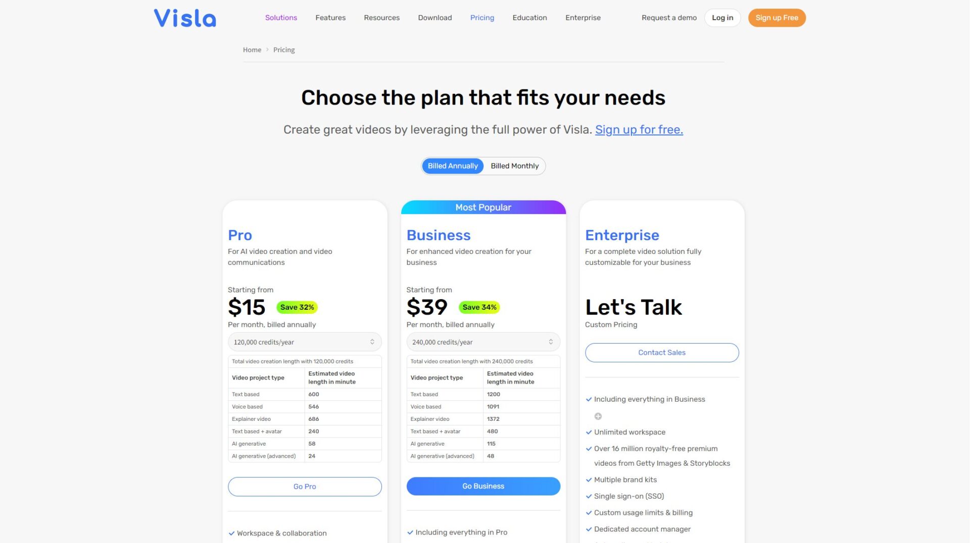 Visla AI官方定价页