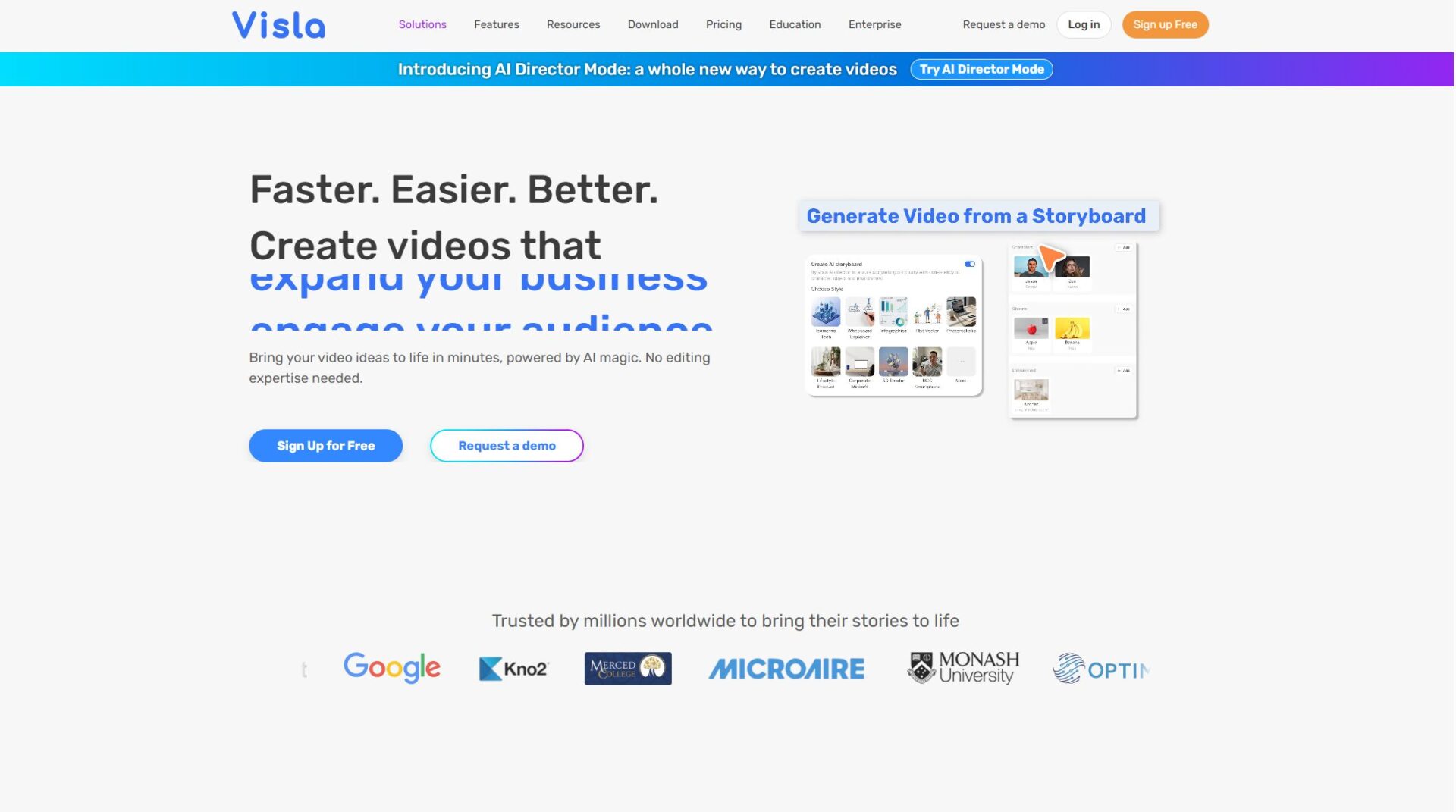 Visla AI 官网界面