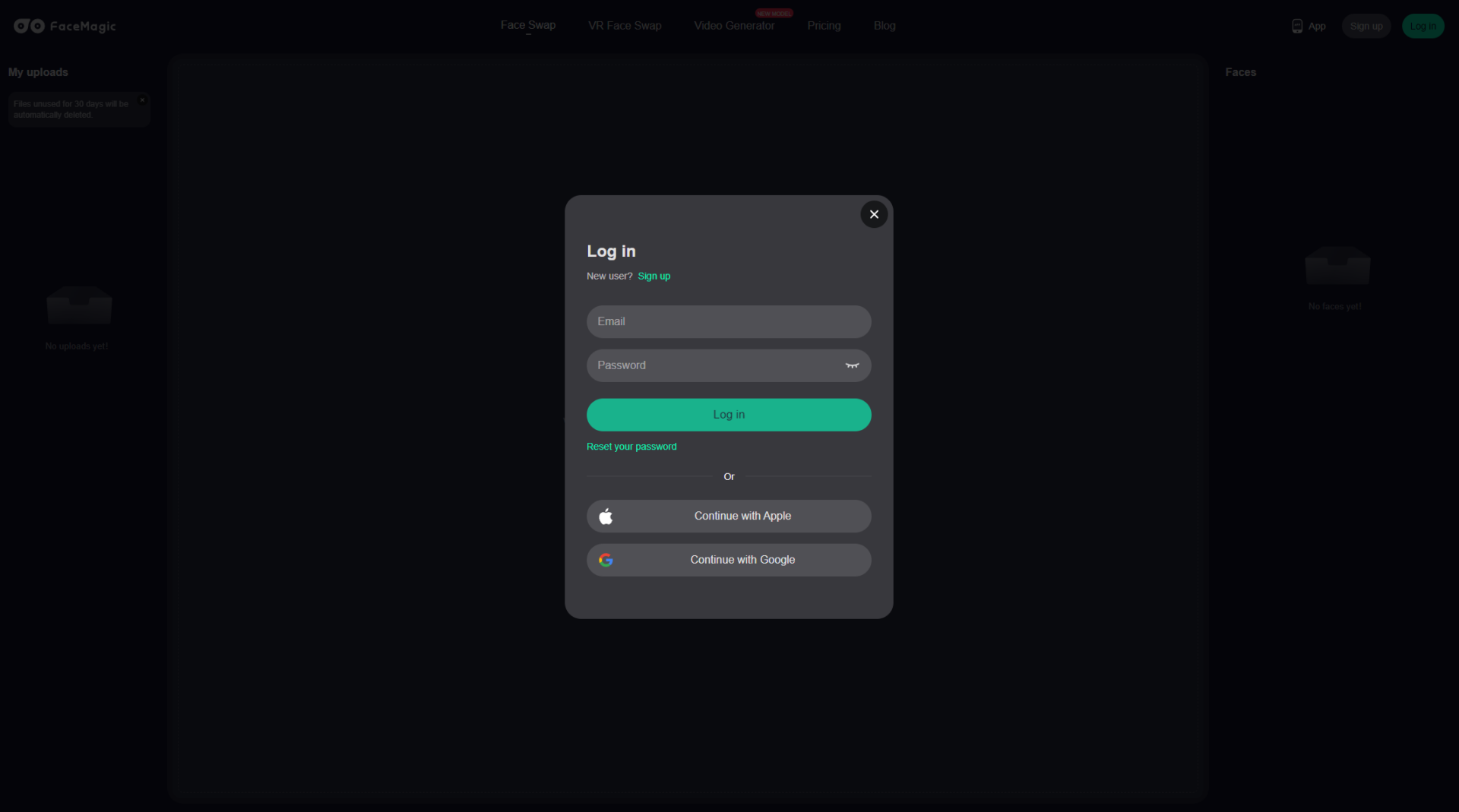 FaceMagic注册登录页