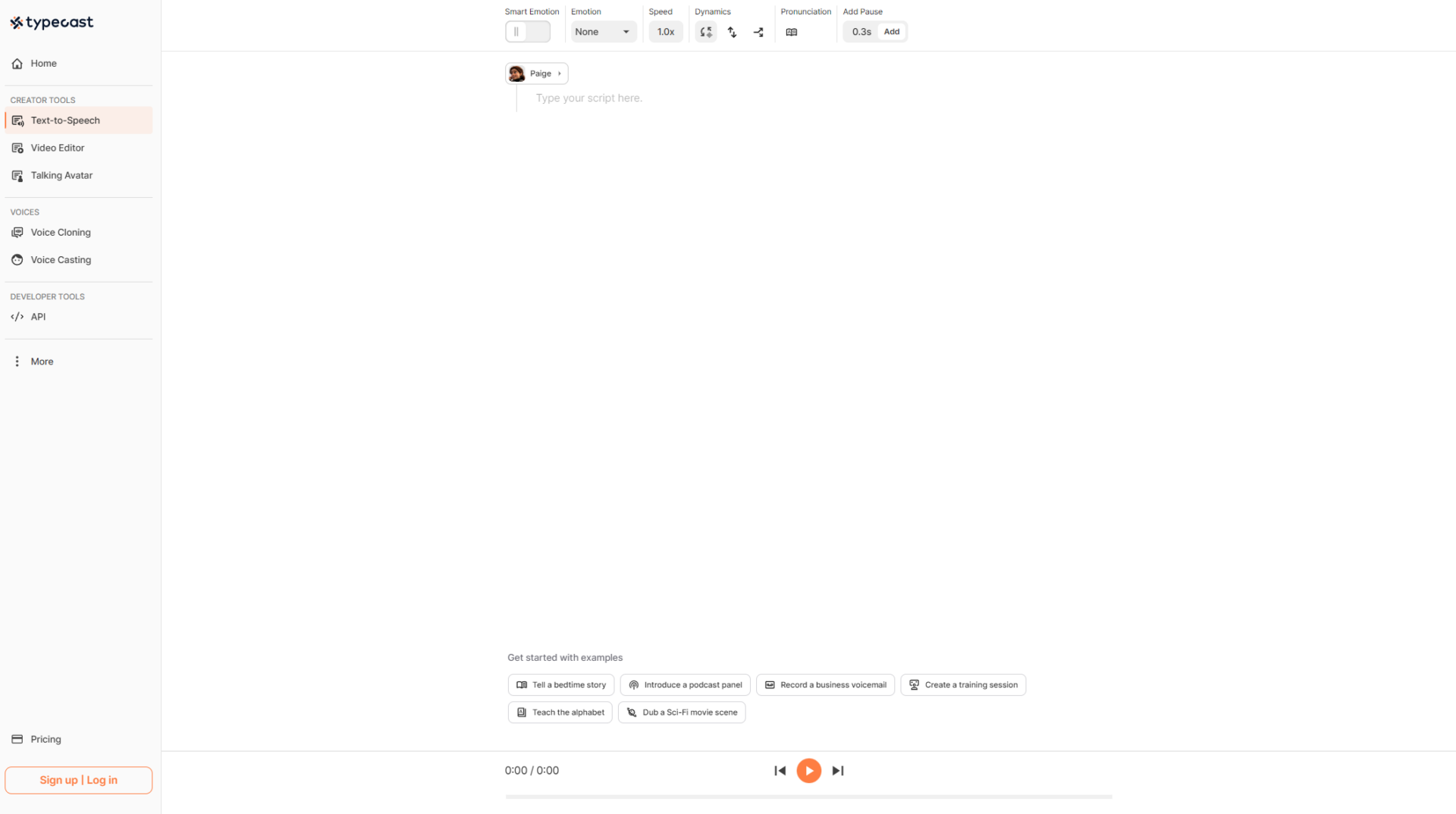 Typecast语音生成功能